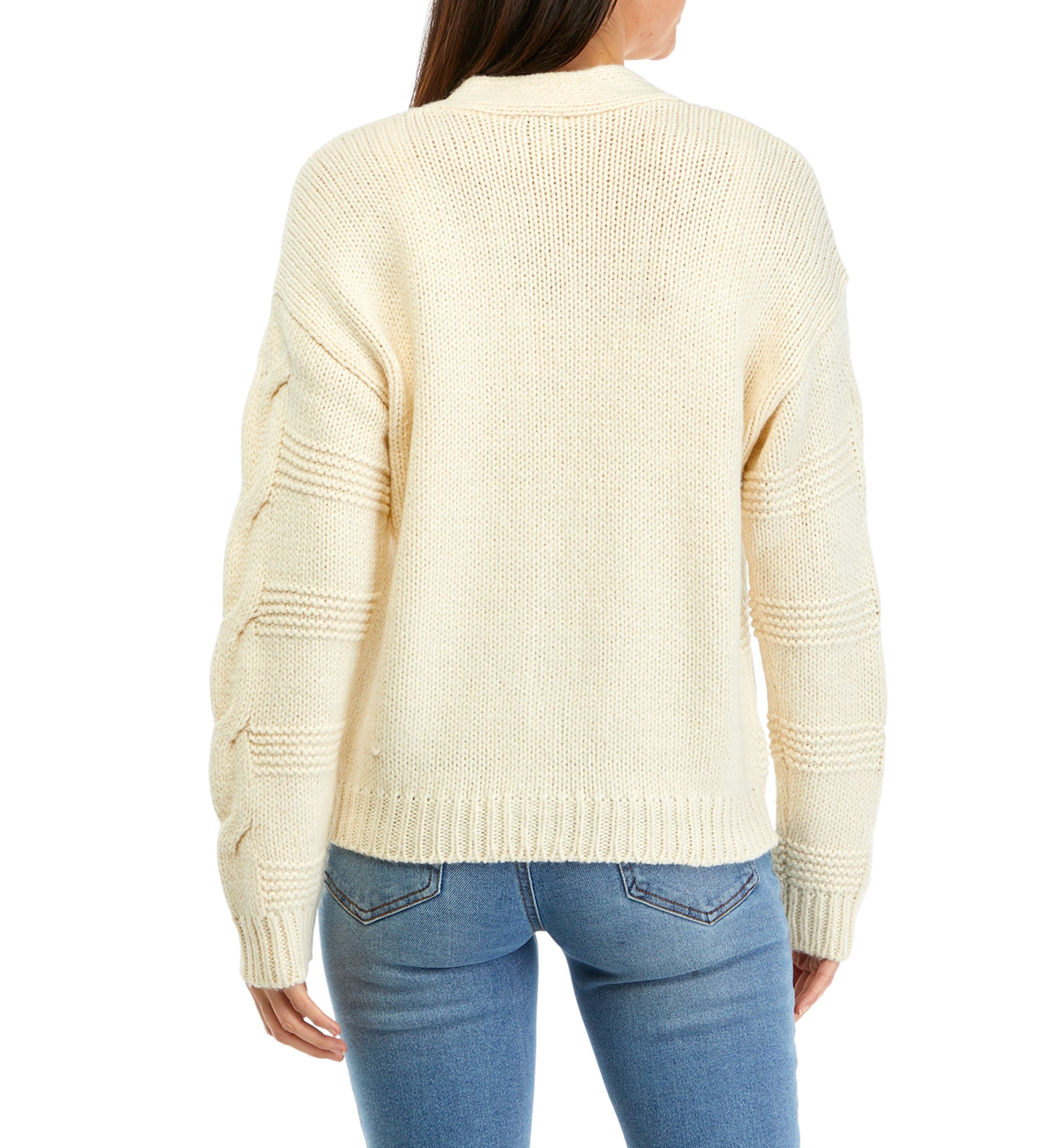 Womens Chunky Stitch Mix Cardigan