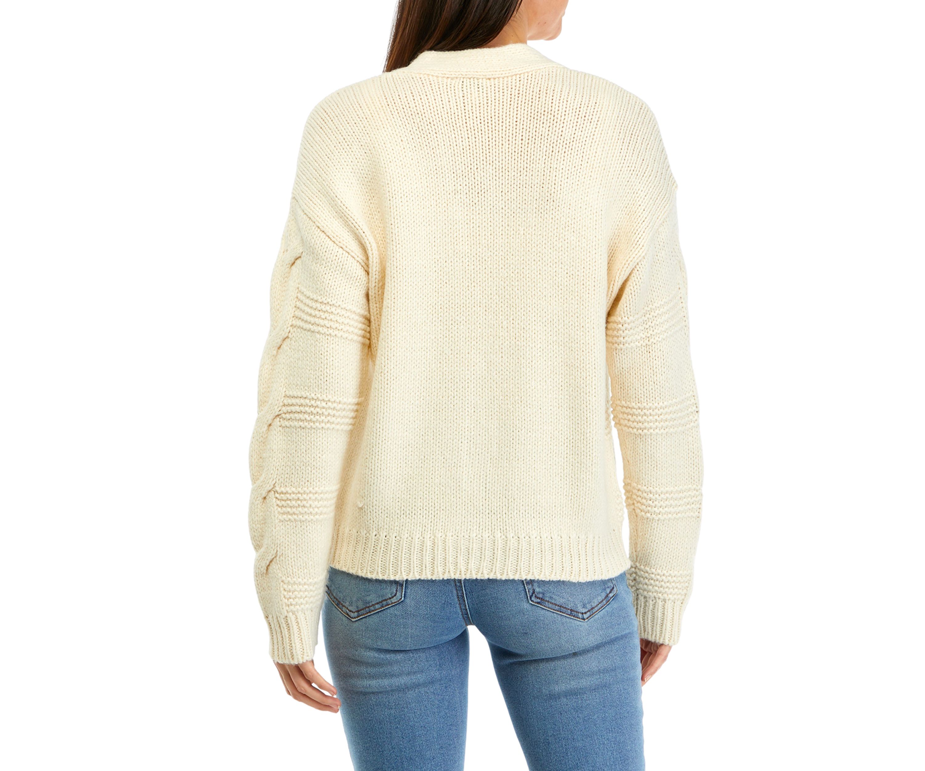 Womens Chunky Stitch Mix Cardigan
