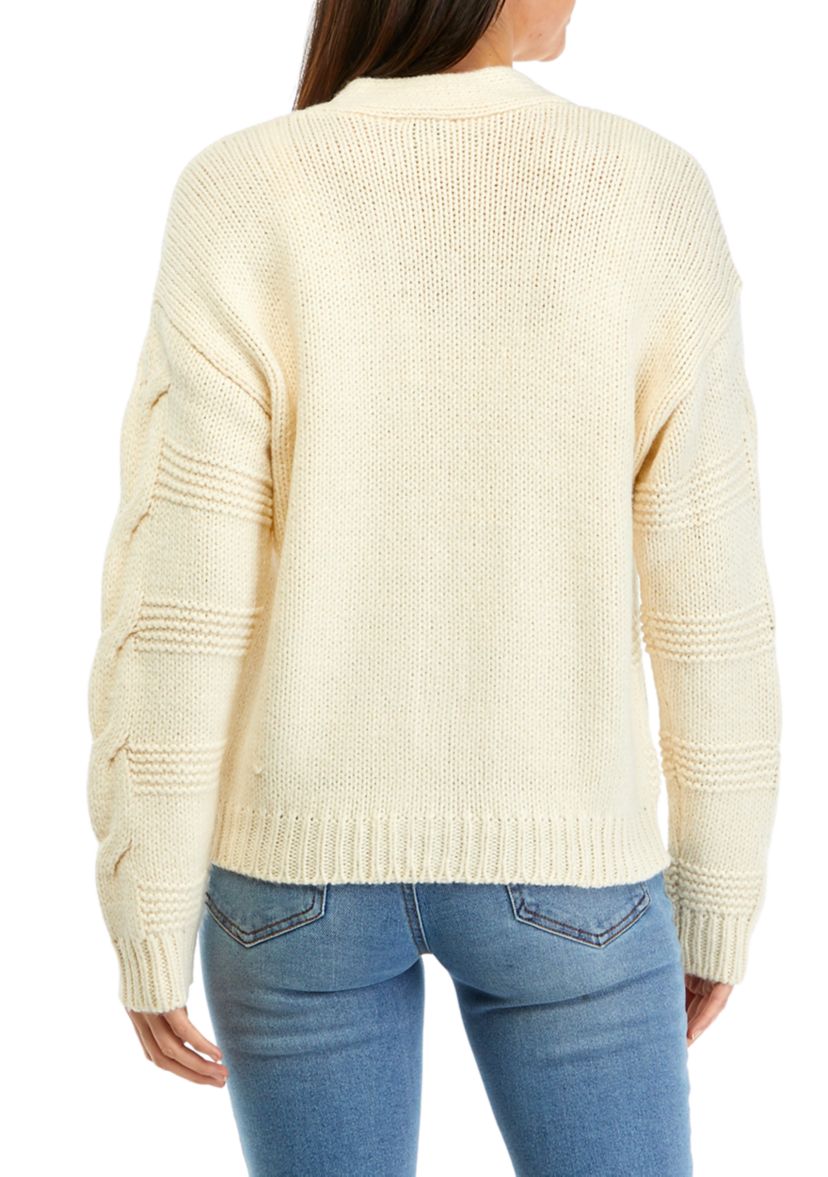 Womens Chunky Stitch Mix Cardigan