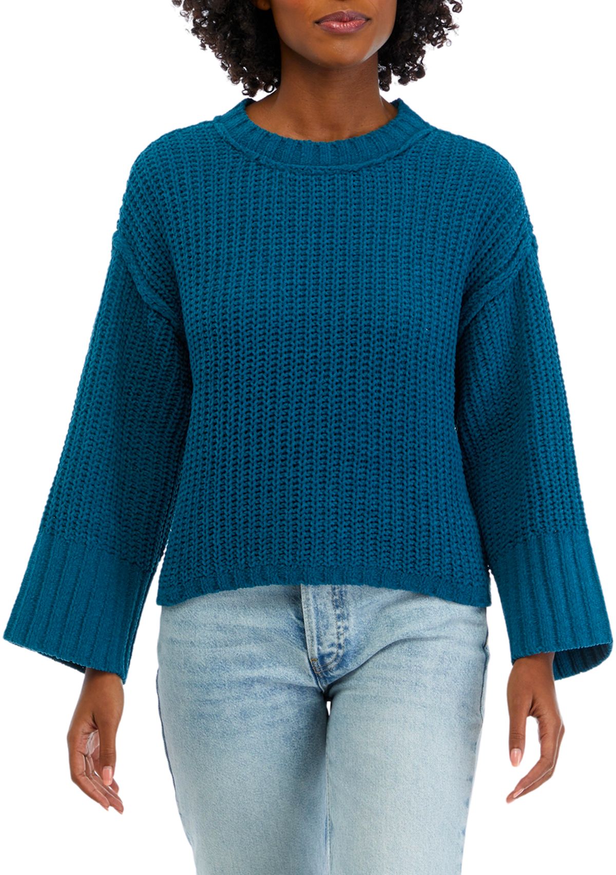 Womens Chenille Drop Shoulder Sweater