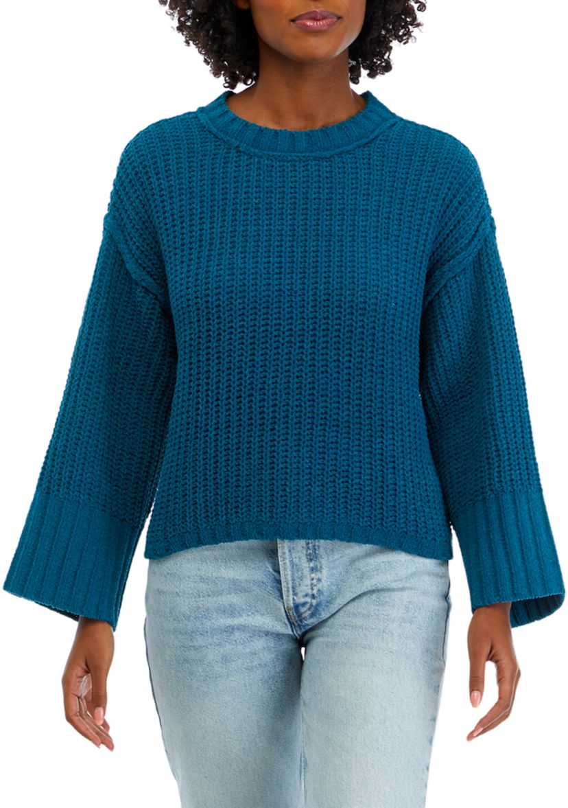 Womens Chenille Drop Shoulder Sweater