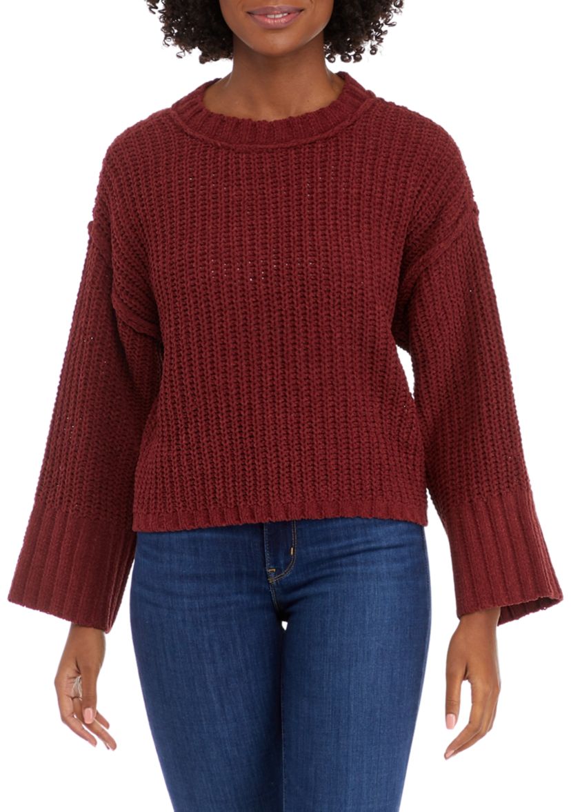 Womens Chenille Drop Shoulder Sweater