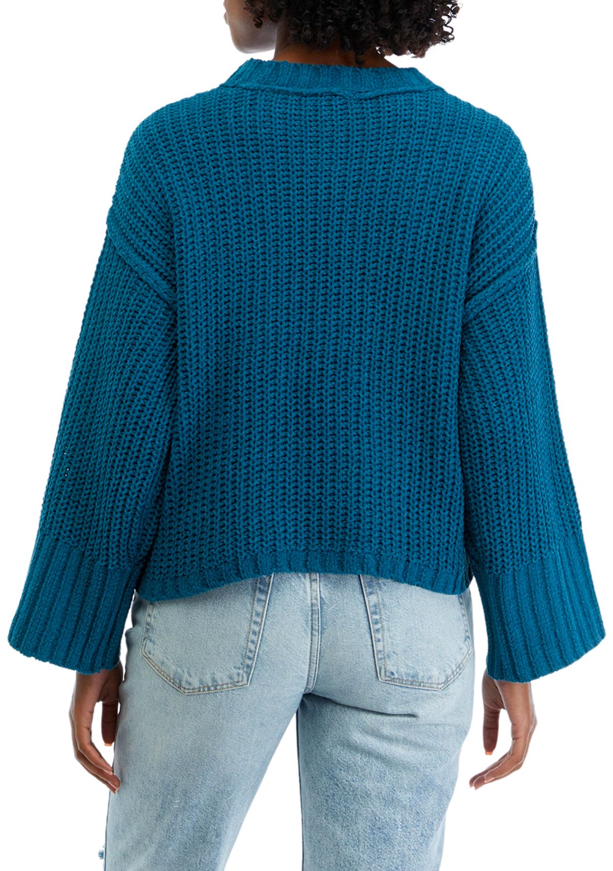 Womens Chenille Drop Shoulder Sweater