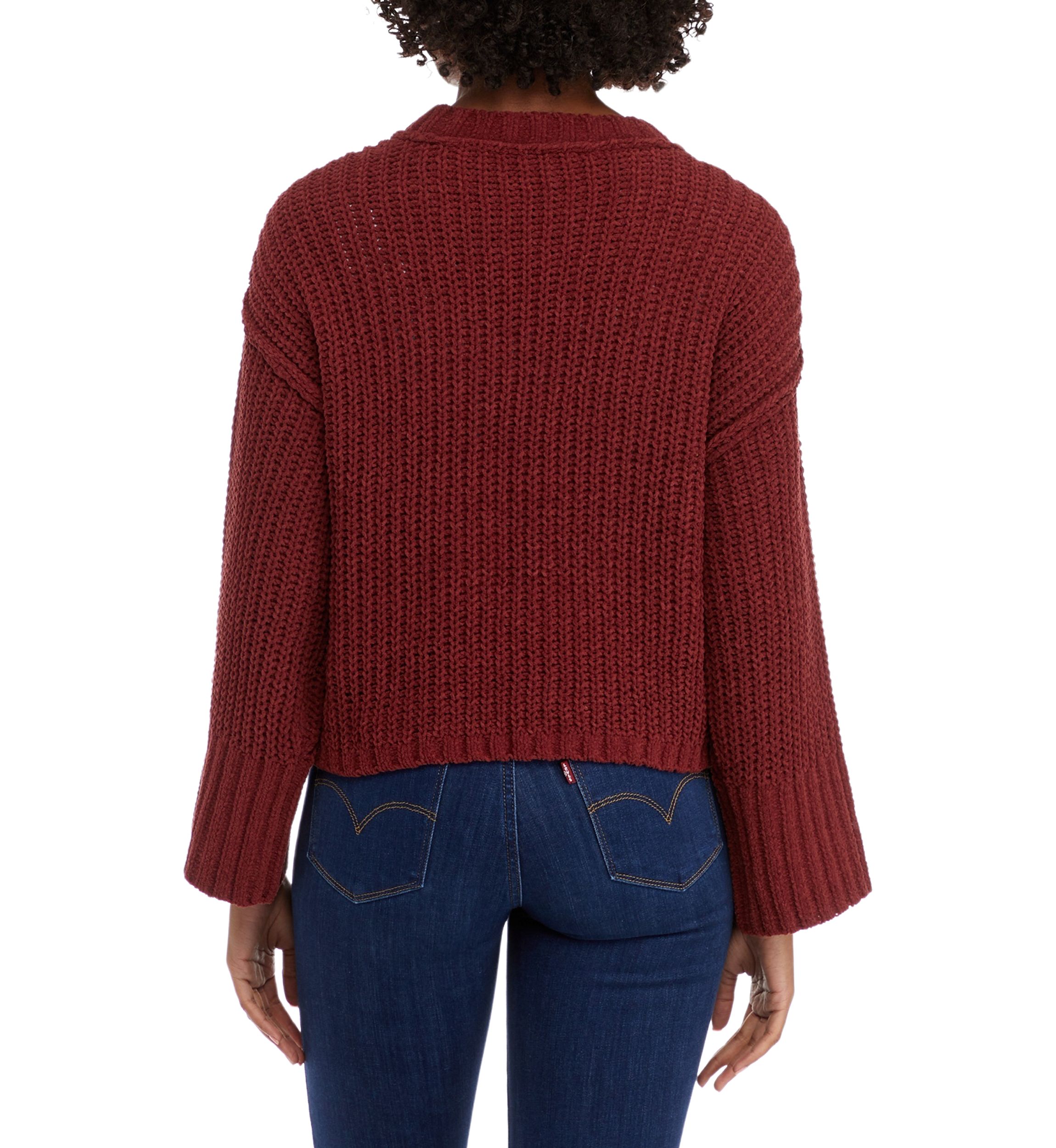Womens Chenille Drop Shoulder Sweater