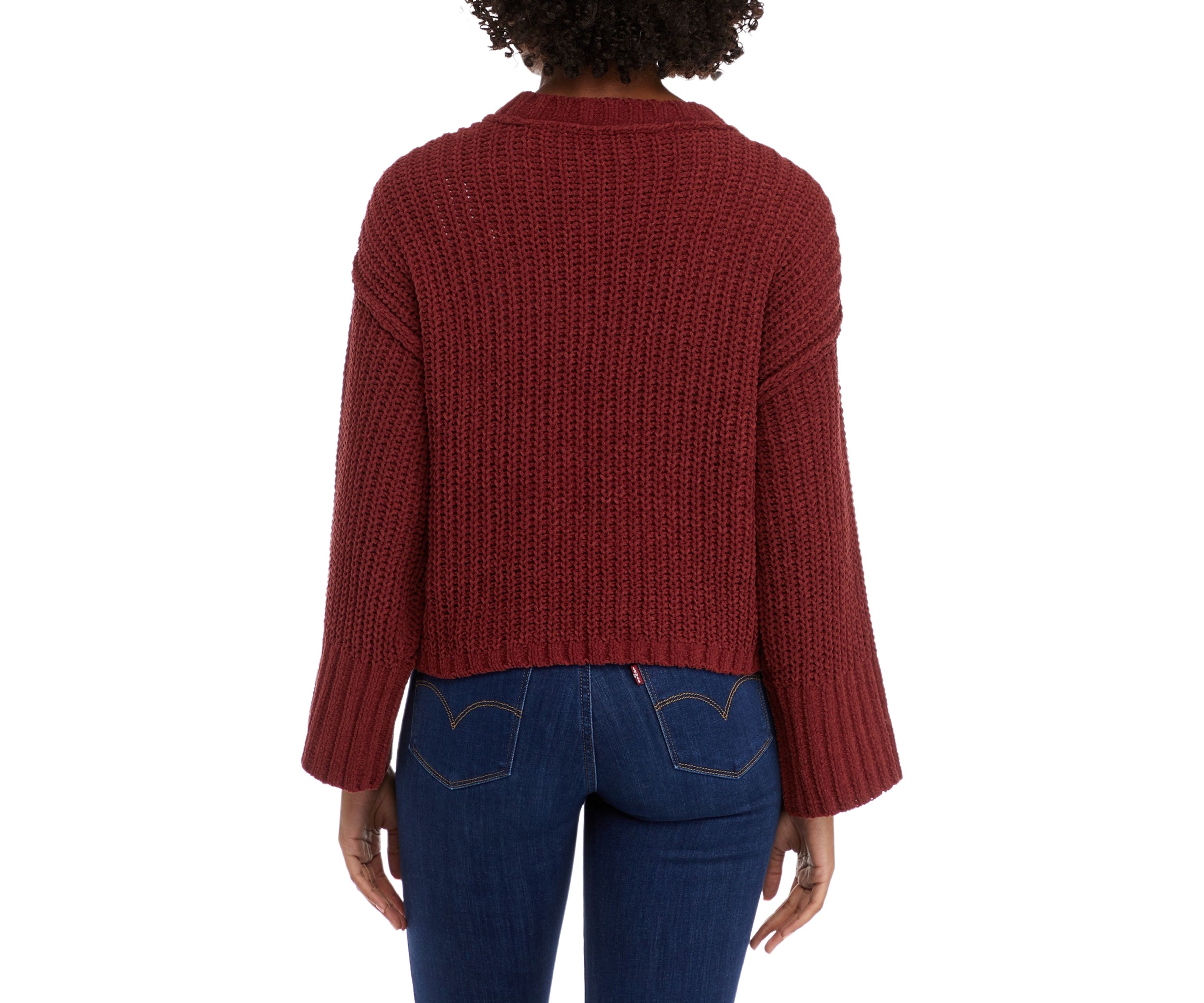 Womens Chenille Drop Shoulder Sweater