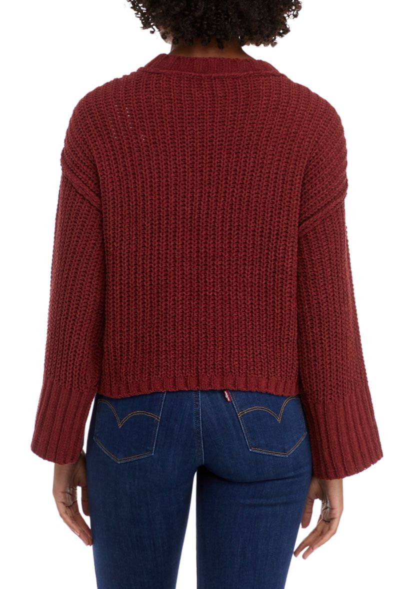 Womens Chenille Drop Shoulder Sweater