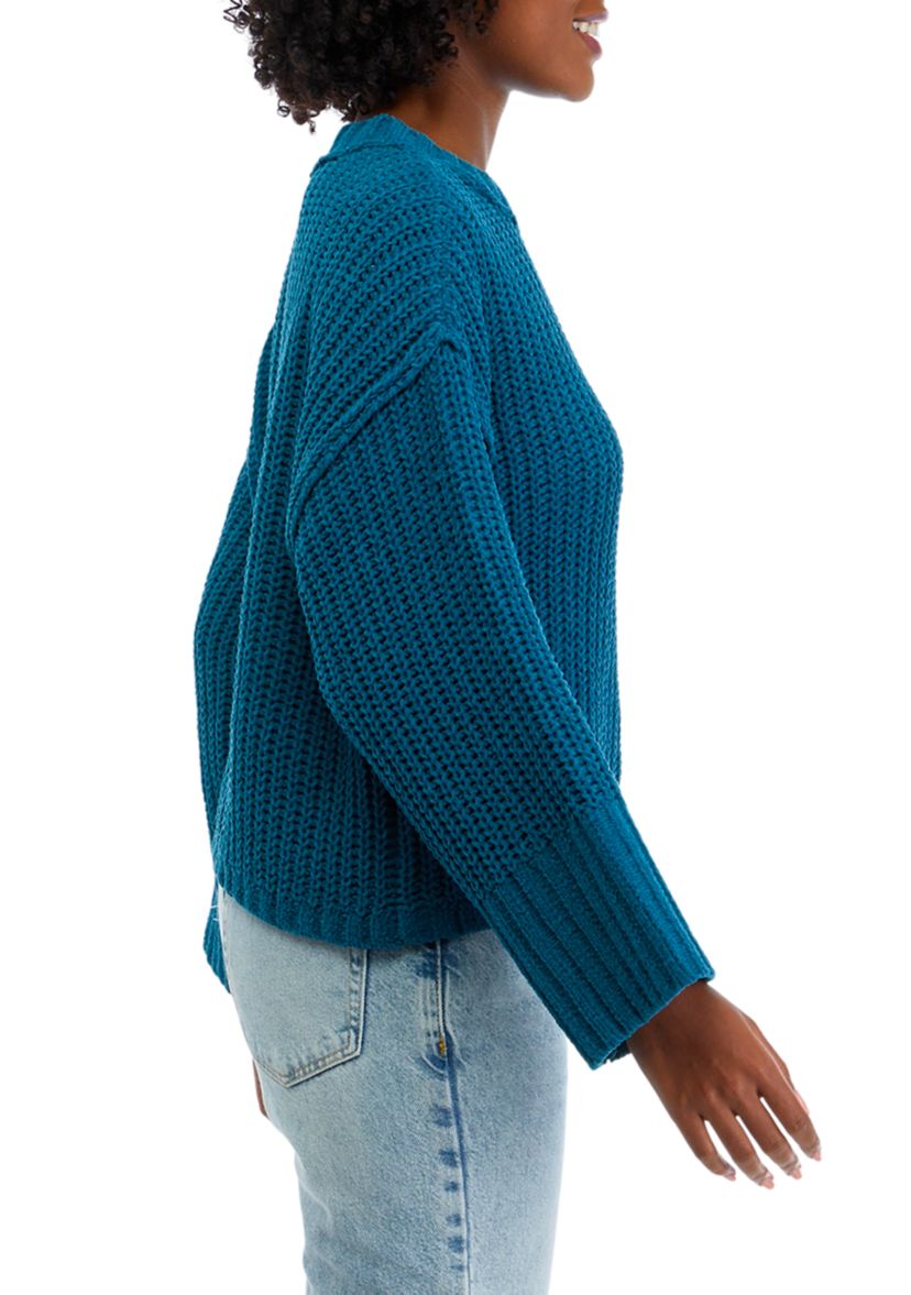 Womens Chenille Drop Shoulder Sweater