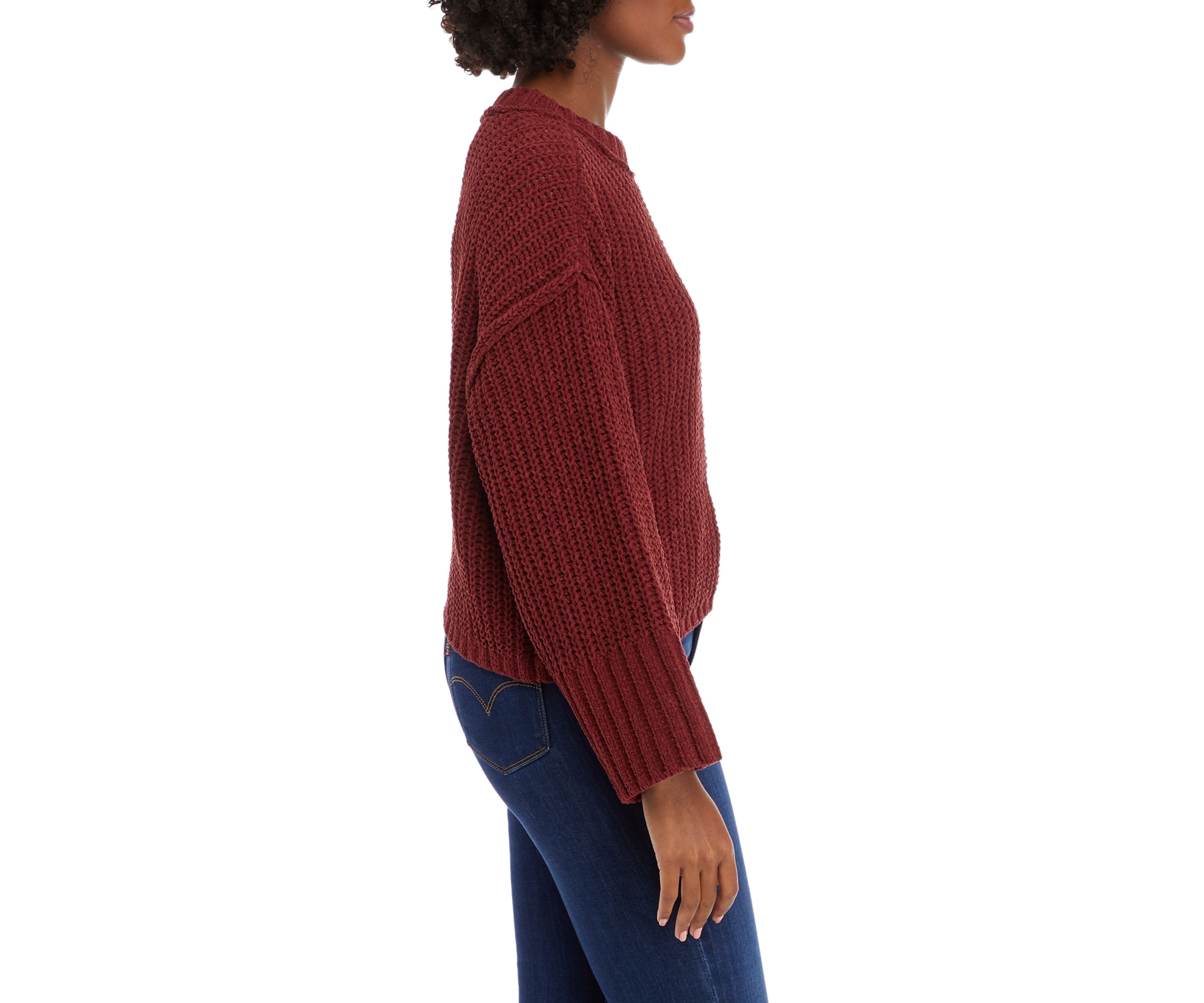 Womens Chenille Drop Shoulder Sweater