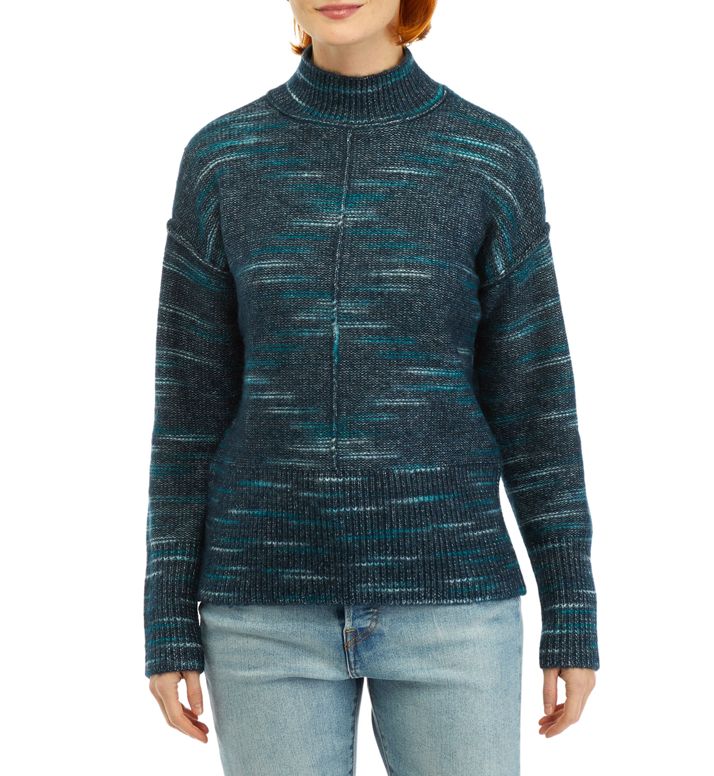 Space Dye Mock Neck Sweater 