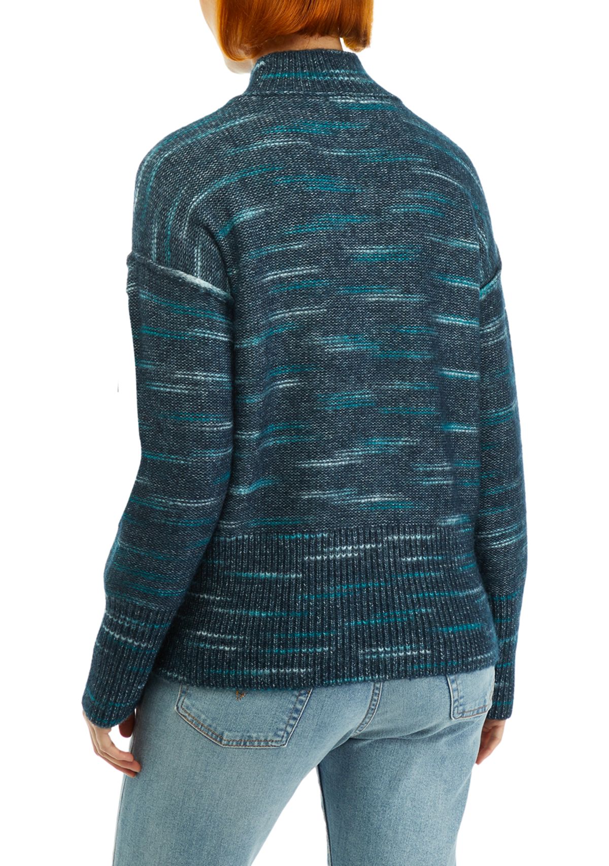 Space Dye Mock Neck Sweater 