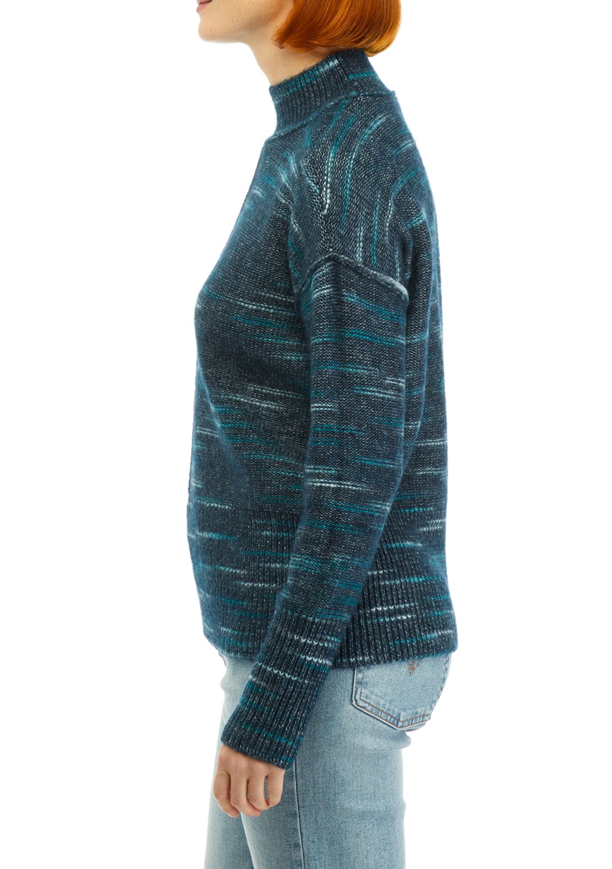 Space Dye Mock Neck Sweater 