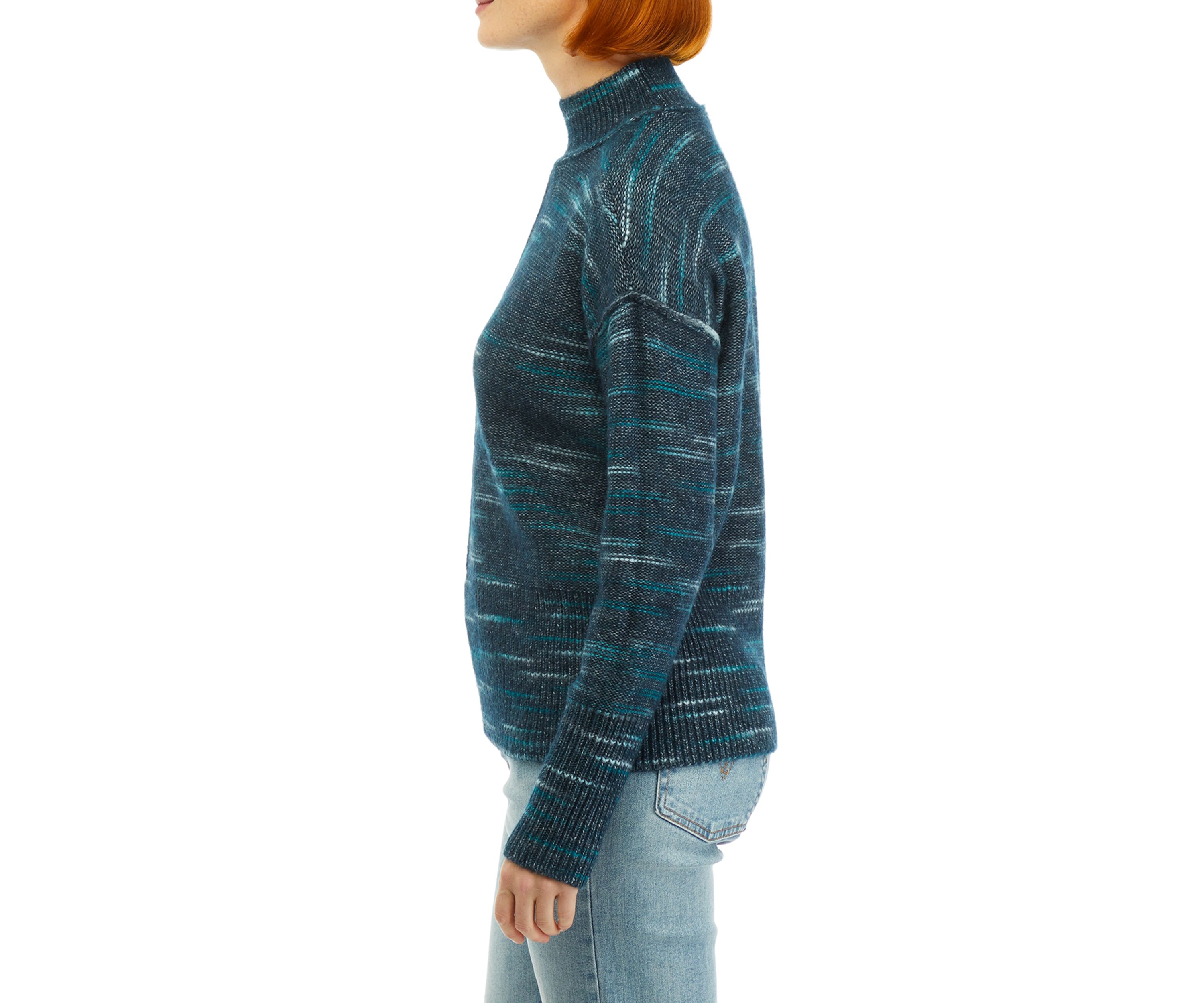 Space Dye Mock Neck Sweater 