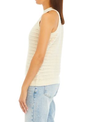 Petite High Neck Sweater Tank