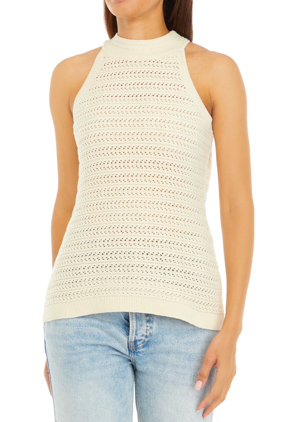 Womens High Neck Sweater Tank