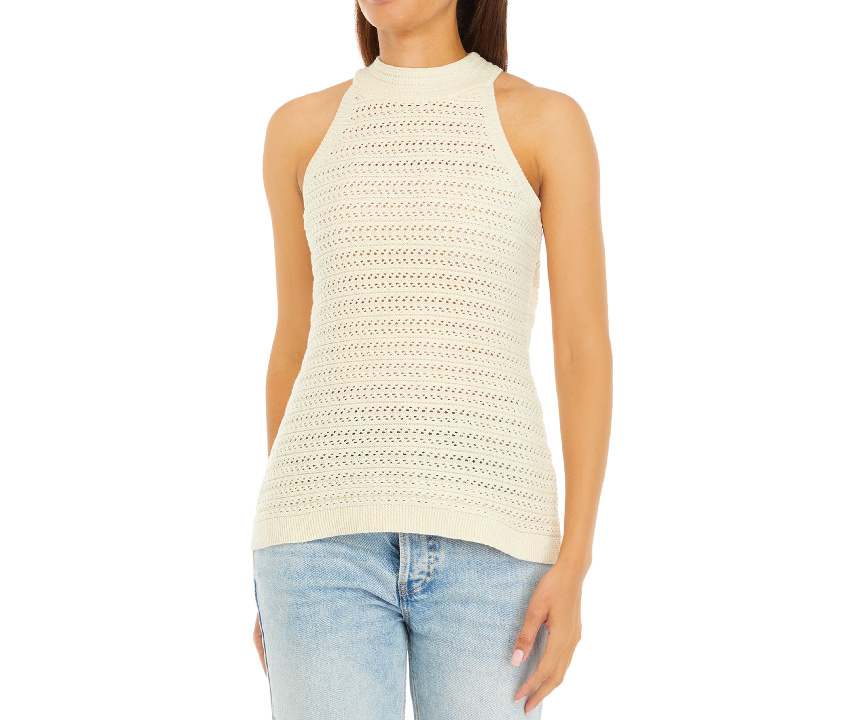 Womens High Neck Sweater Tank