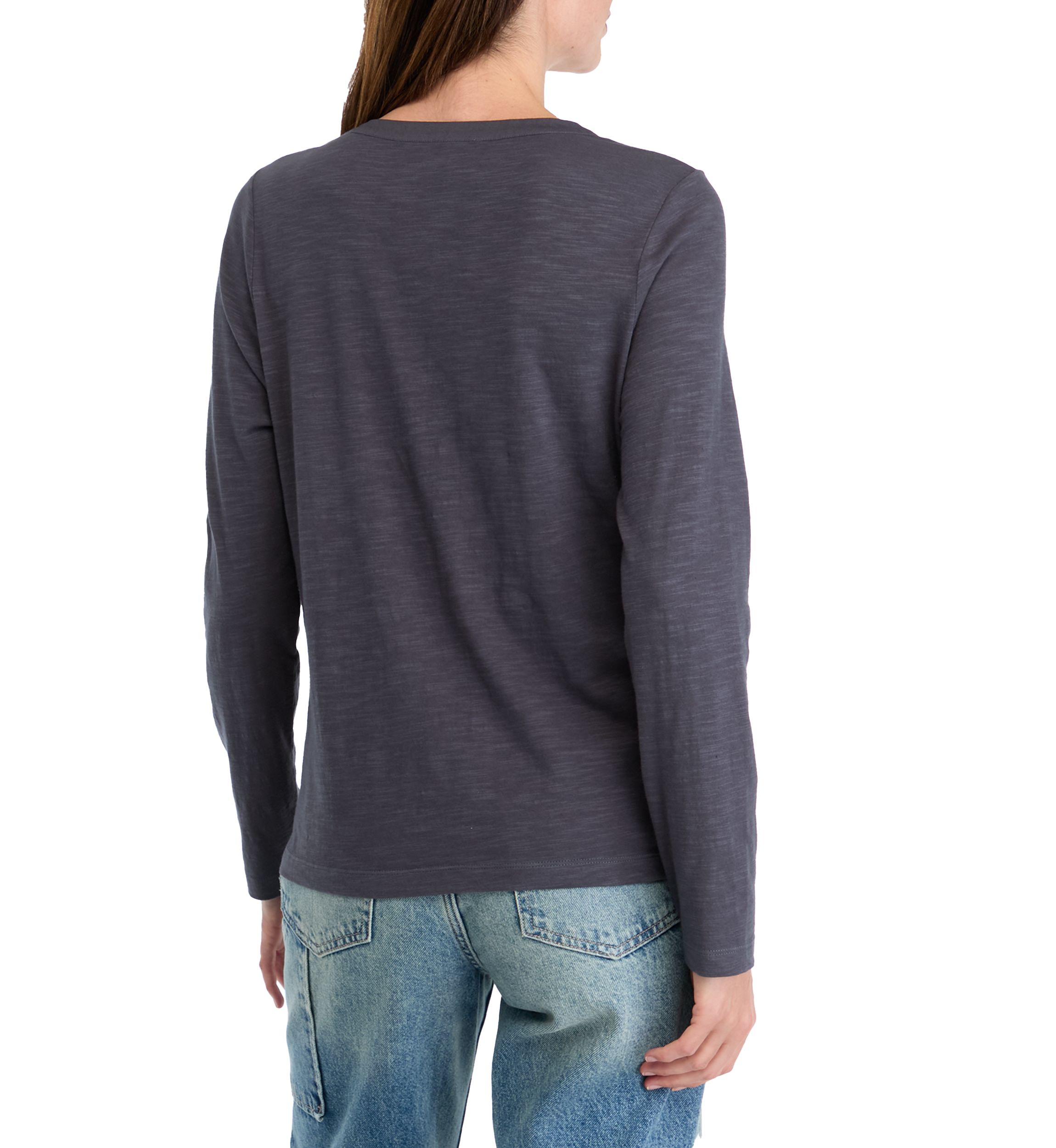 Womens Mixed Media Henley Shirt