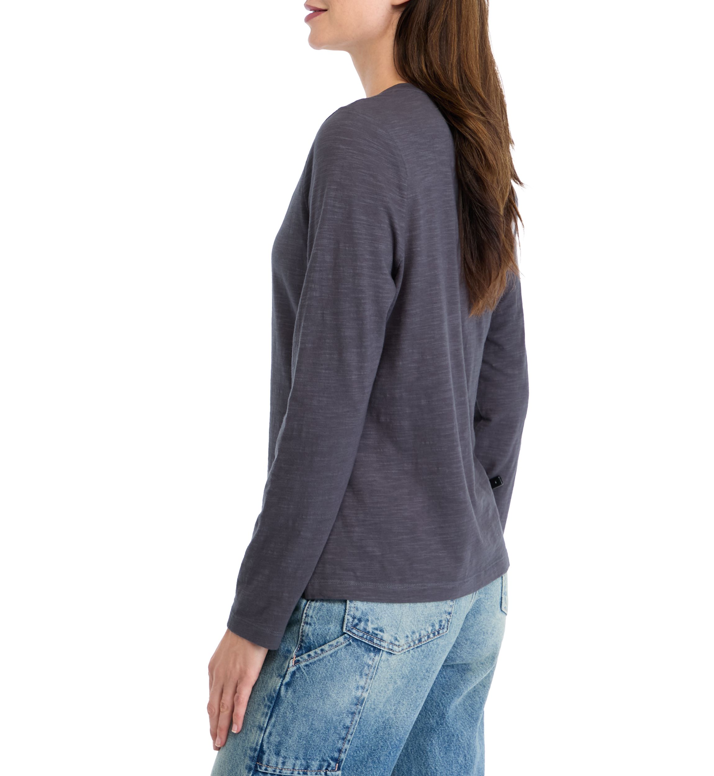 Womens Mixed Media Henley Shirt