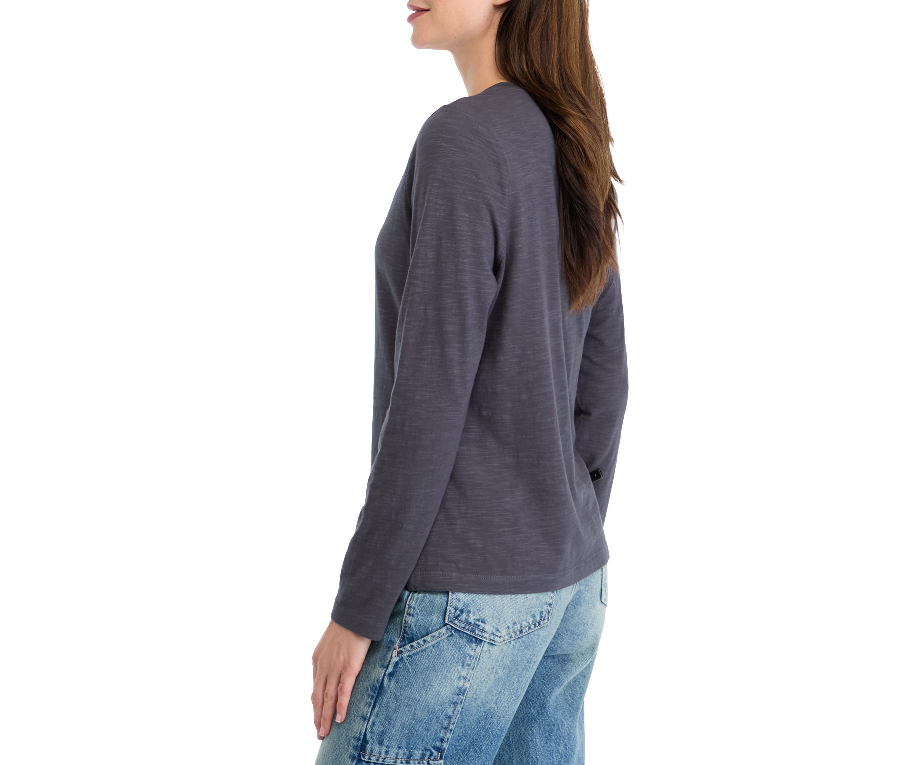 Womens Mixed Media Henley Shirt
