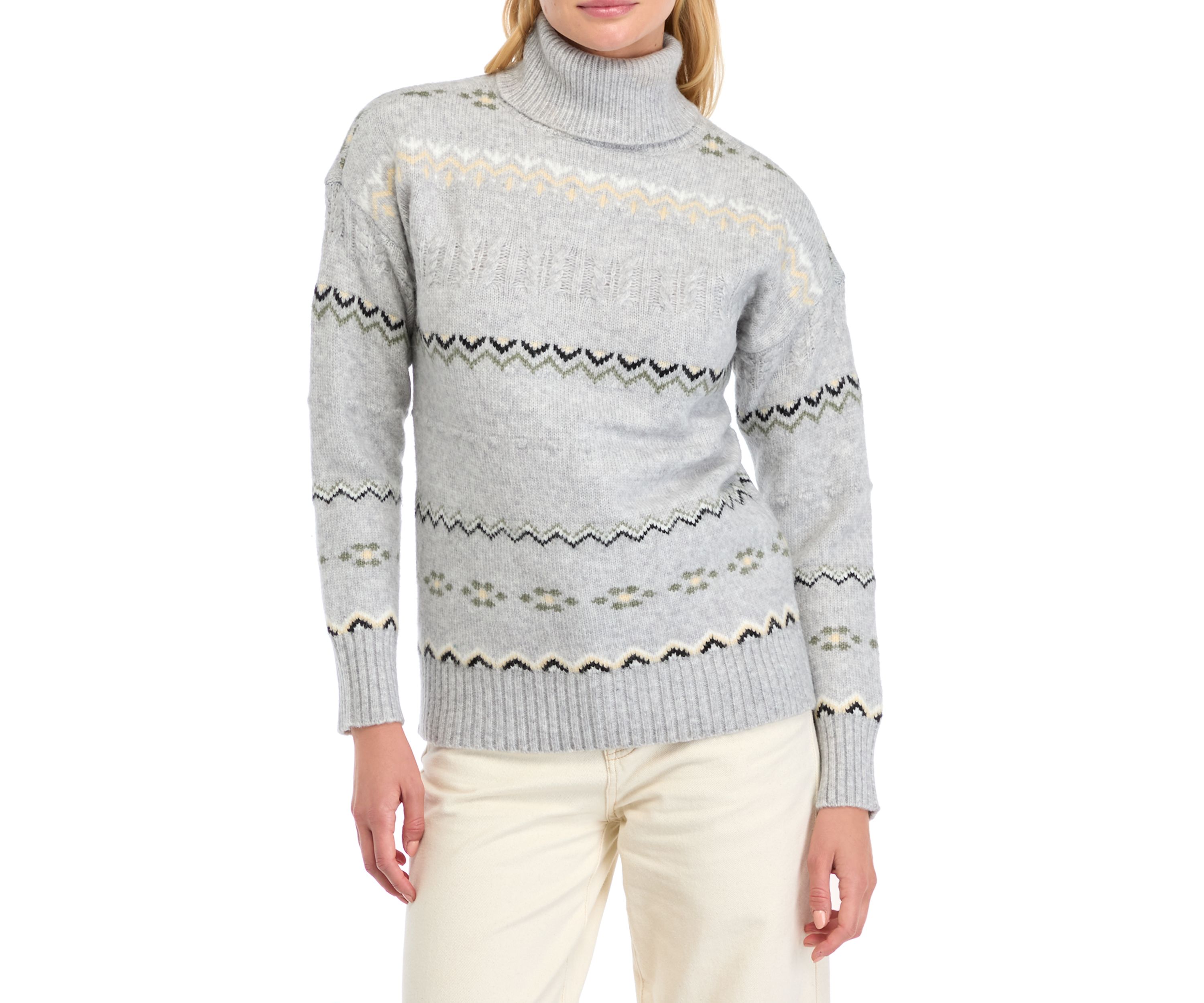 Womens Fair Isle Turtleneck Sweater 