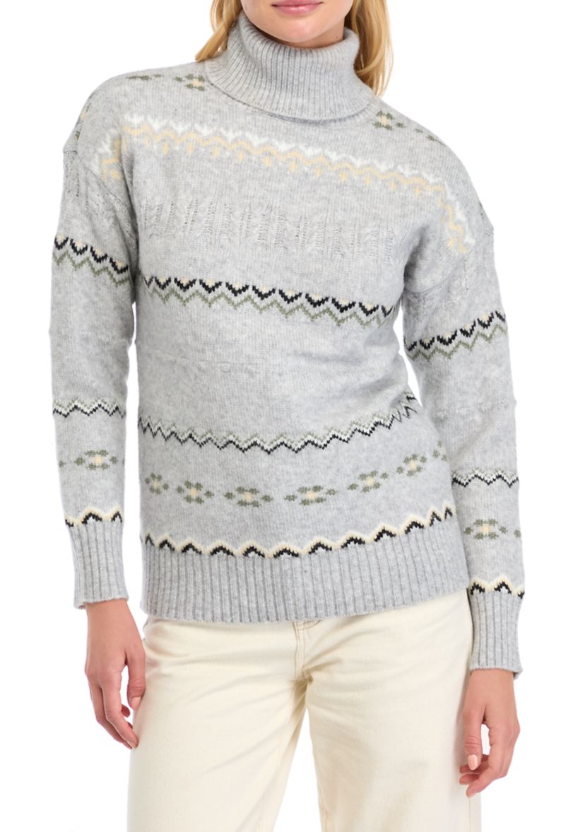 Womens Fair Isle Turtleneck Sweater 