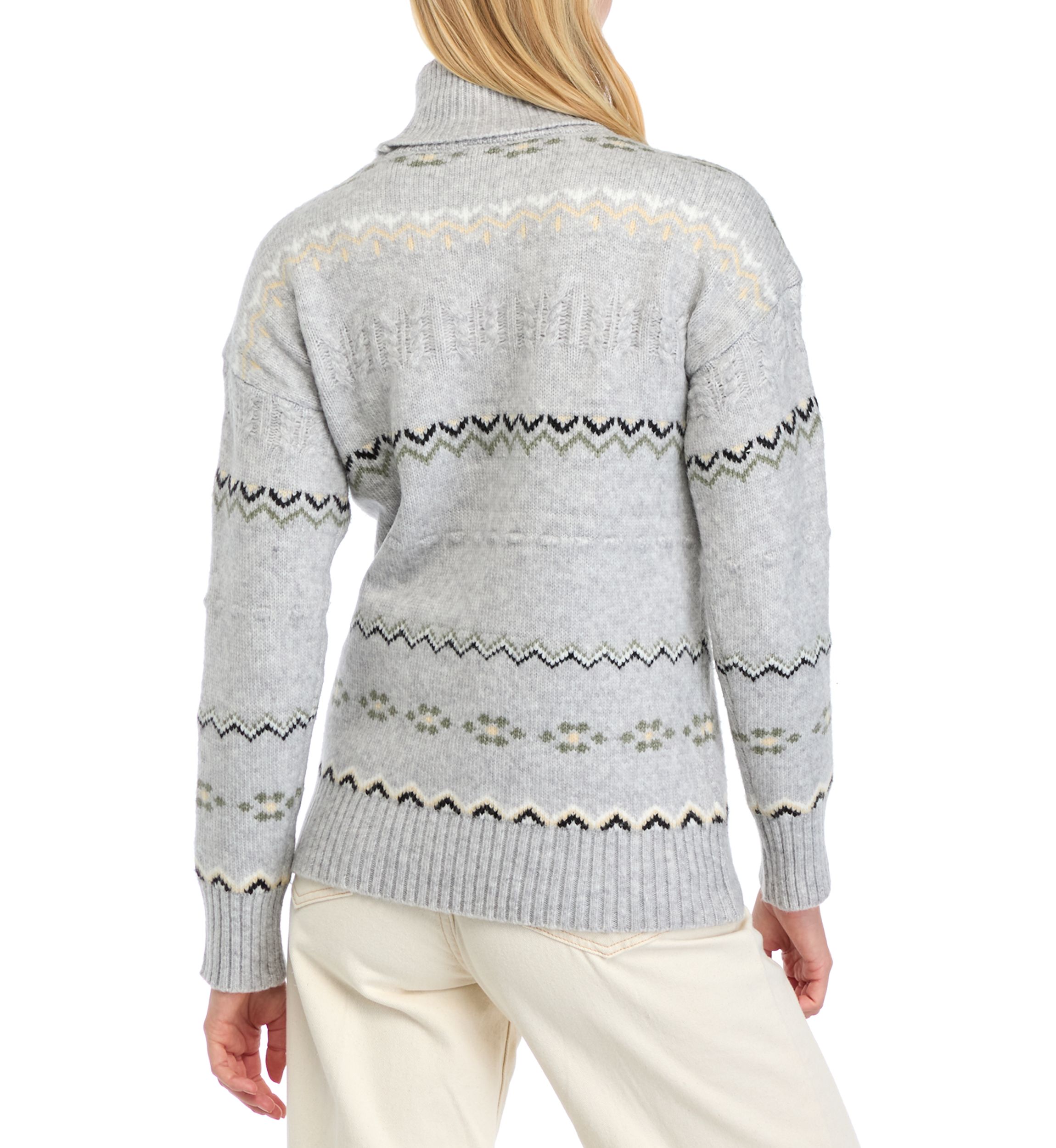Womens Fair Isle Turtleneck Sweater 