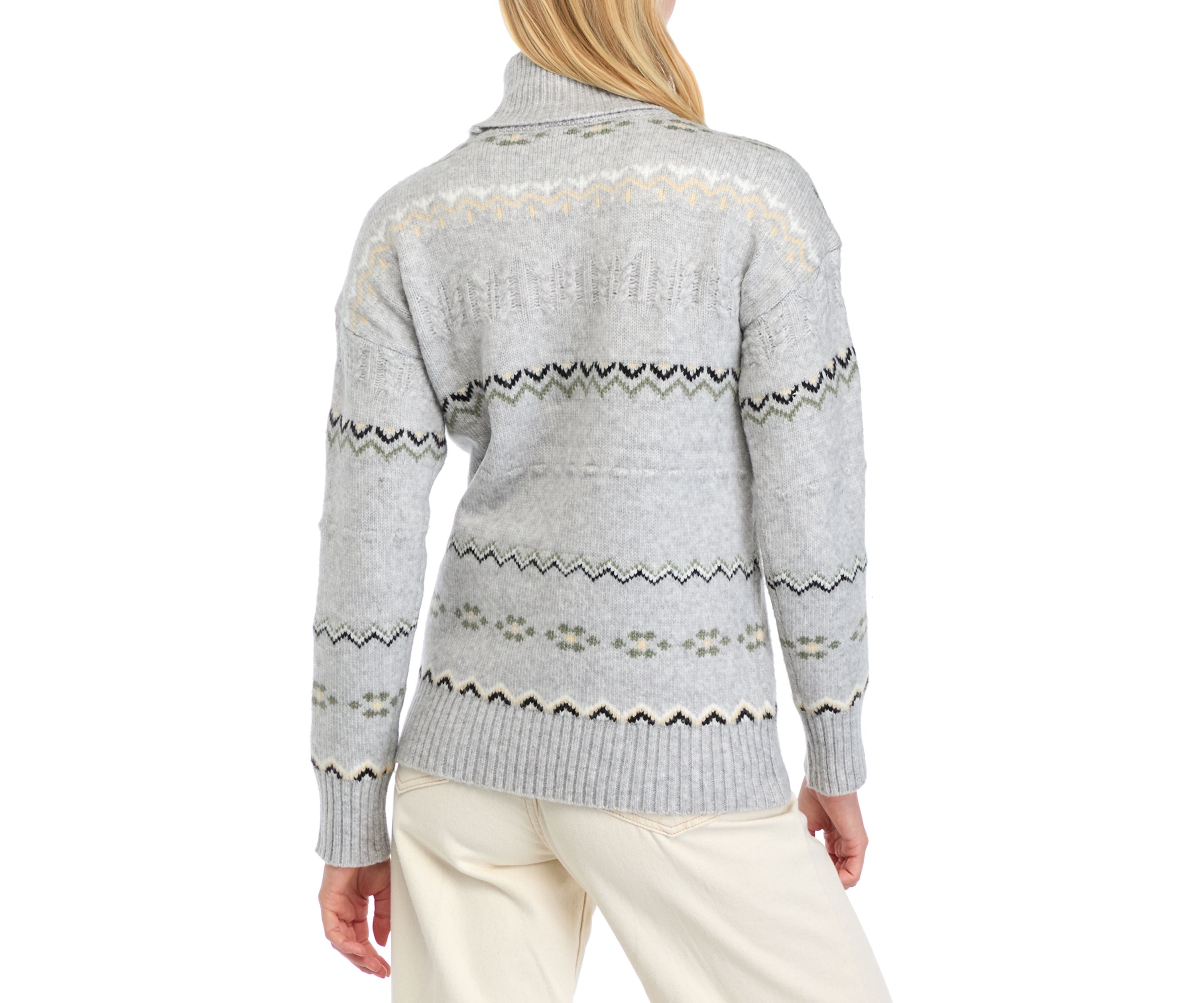 Womens Fair Isle Turtleneck Sweater 