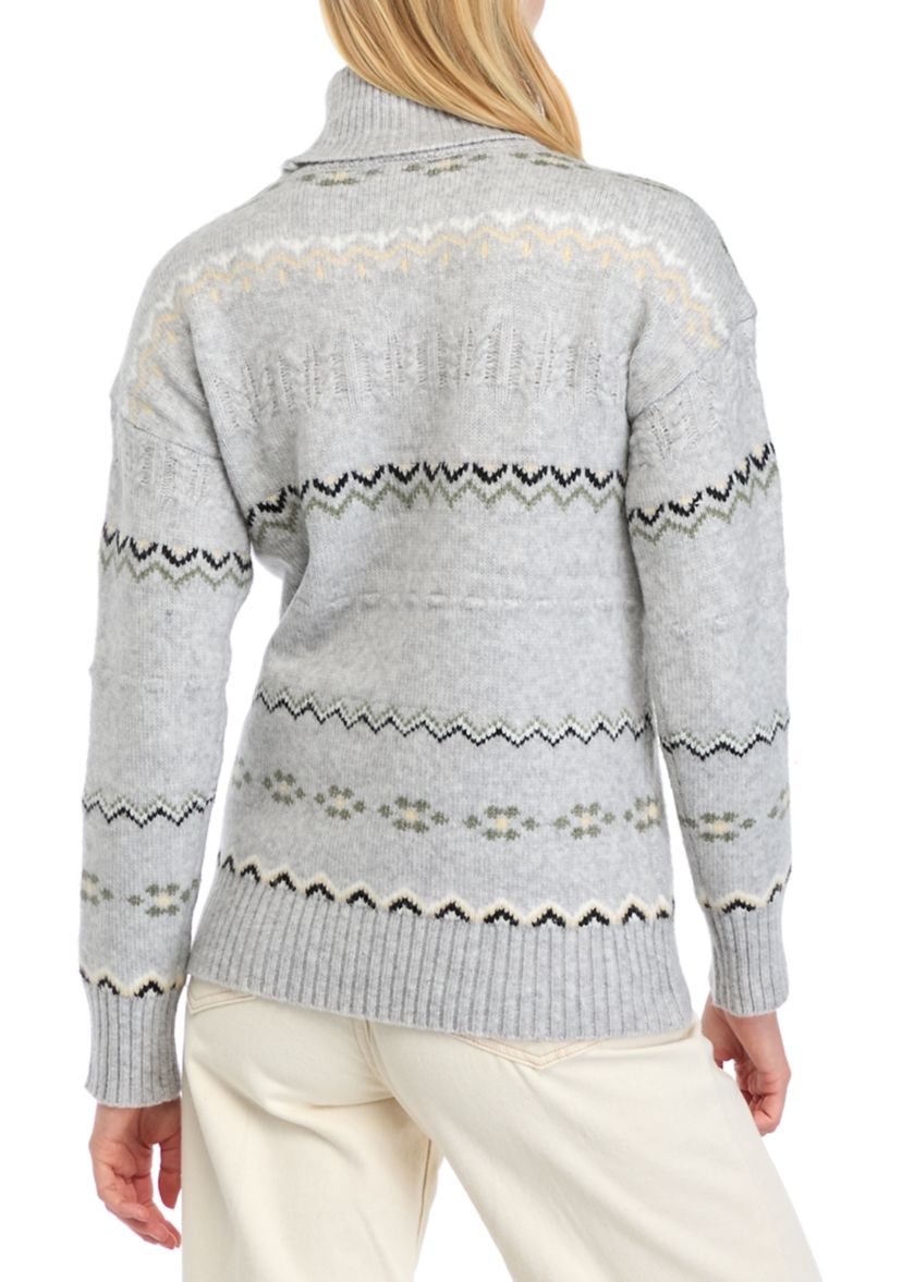 Womens Fair Isle Turtleneck Sweater 