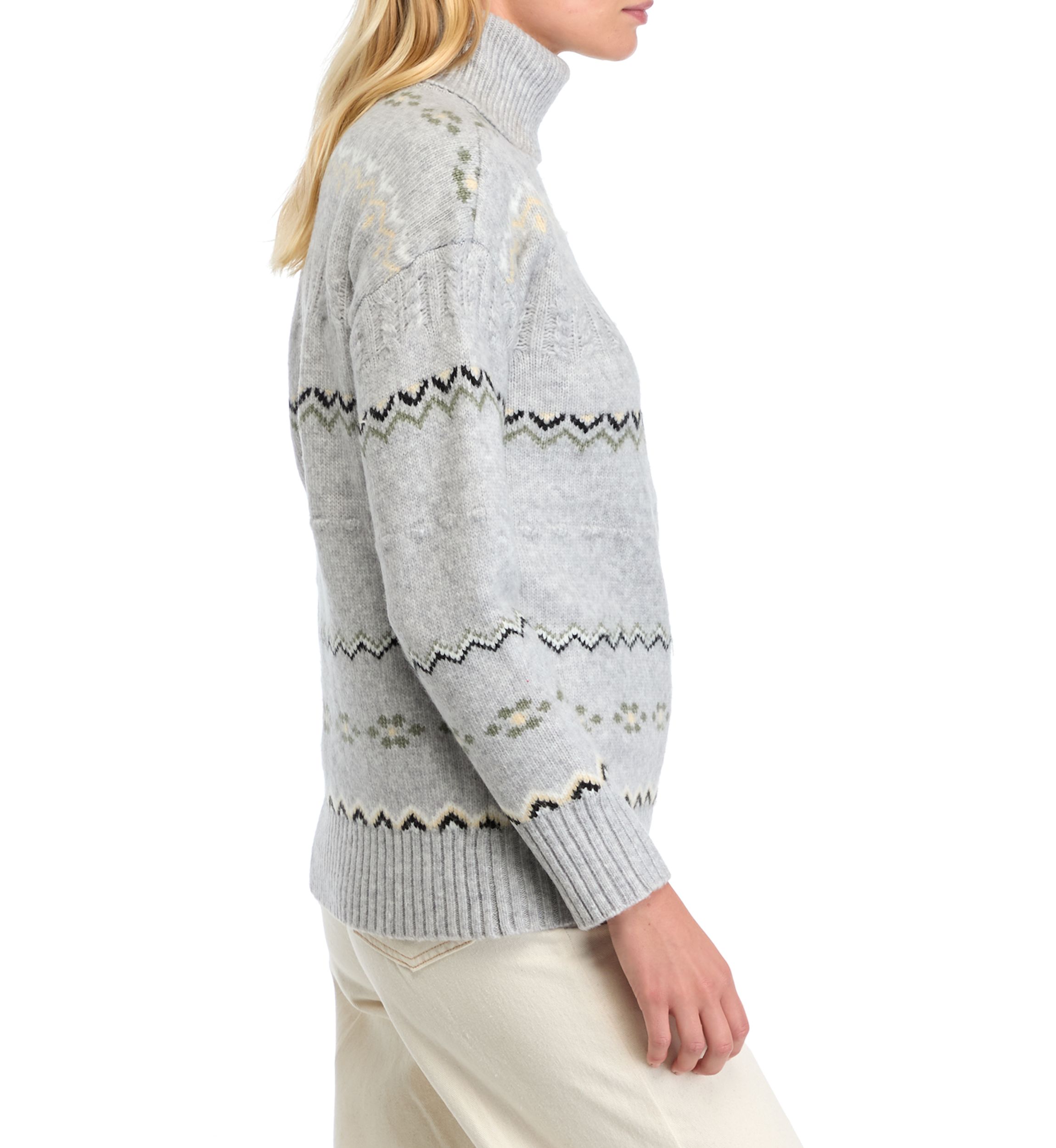 Womens Fair Isle Turtleneck Sweater 