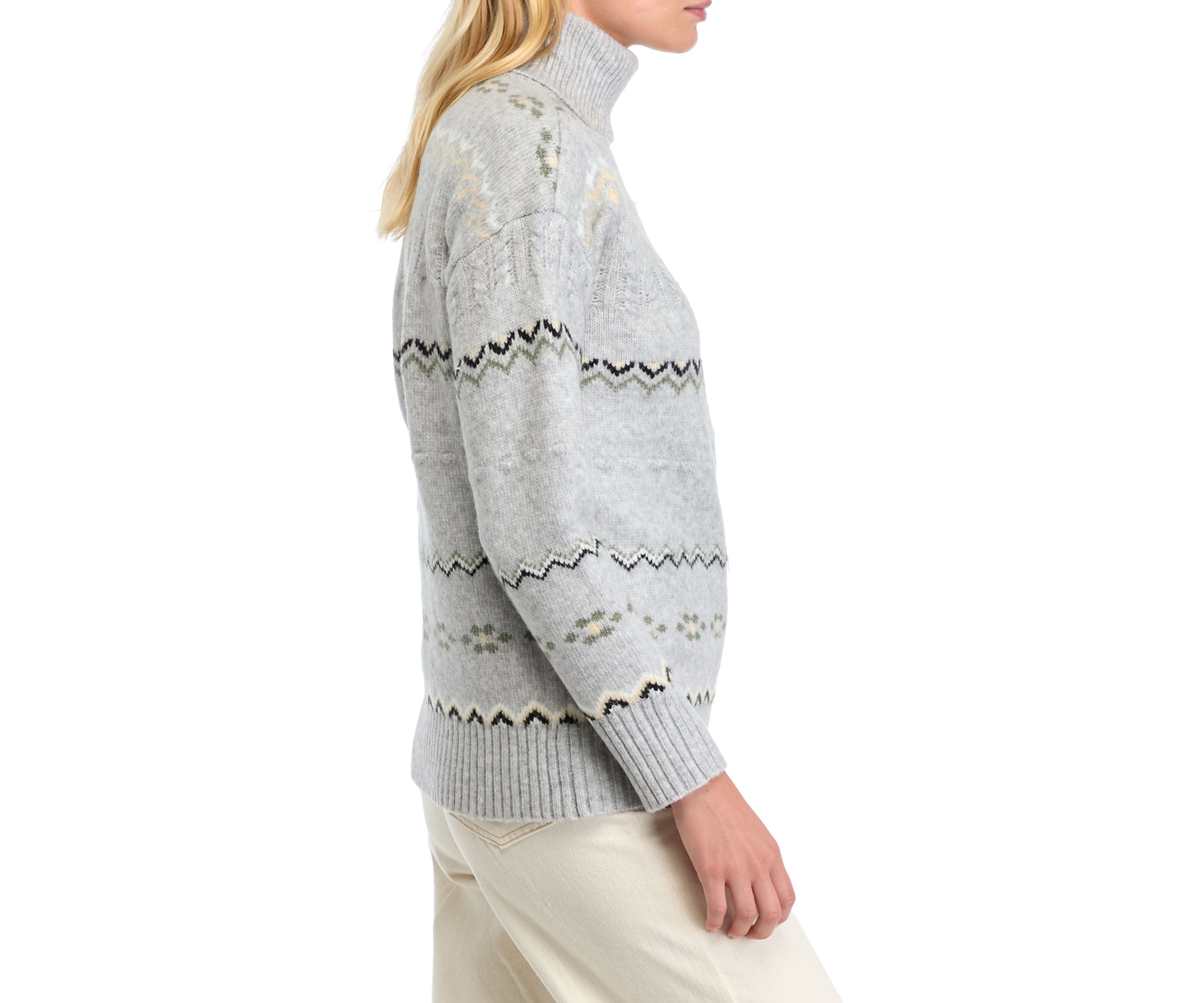 Womens Fair Isle Turtleneck Sweater 