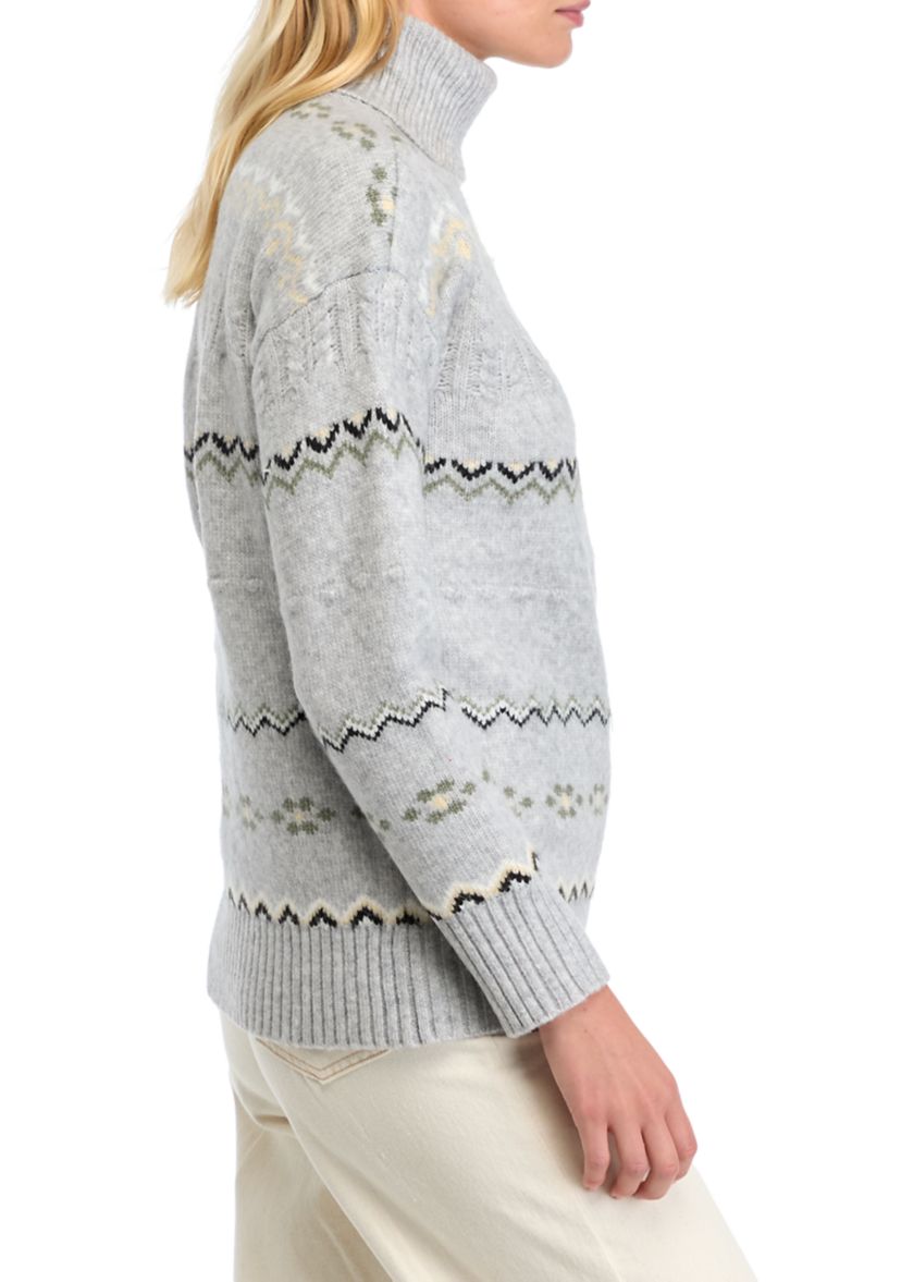 Womens Fair Isle Turtleneck Sweater 