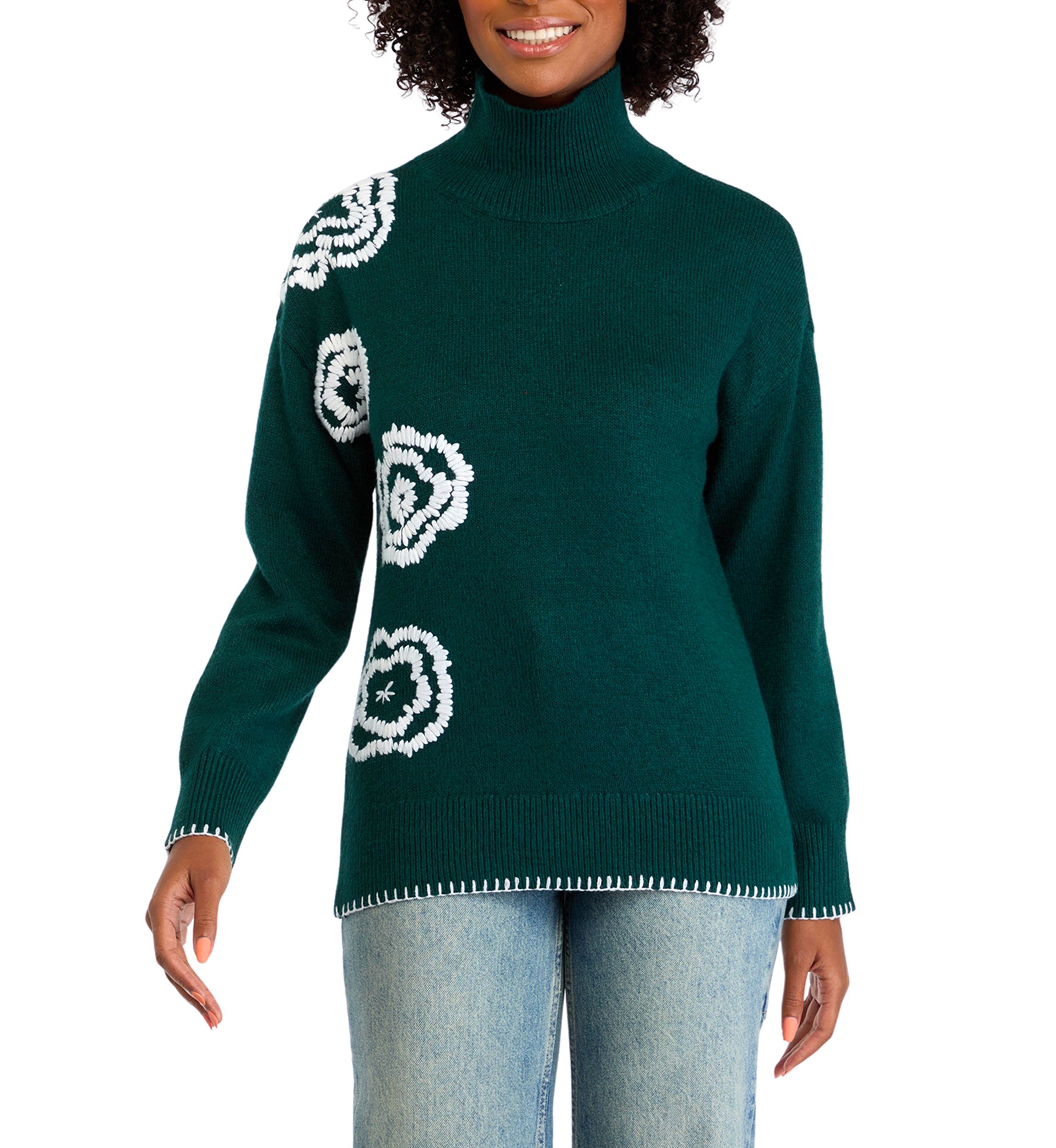 Womens Appliqué Knit Sweater