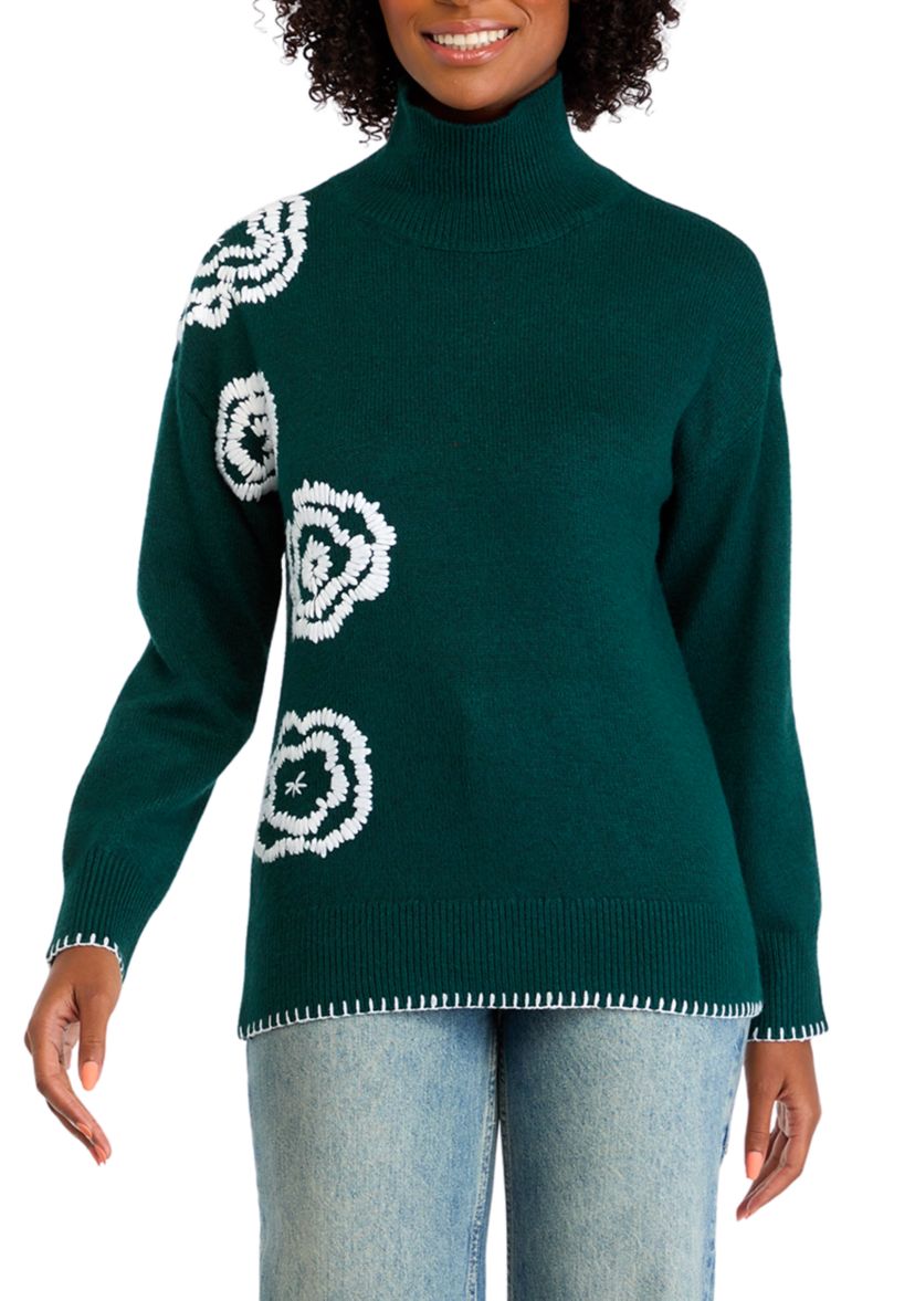 Womens Appliqué Knit Sweater