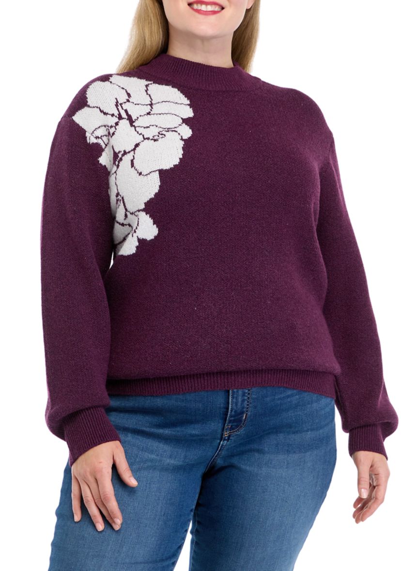 Plus Size Intarsia Sweater