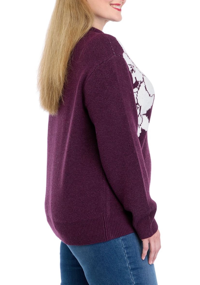 Plus Size Intarsia Sweater