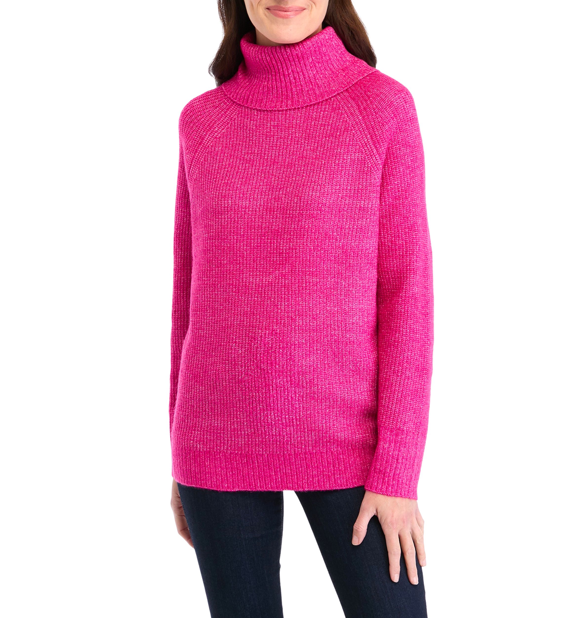 Womens Turtleneck Shaker Sweater