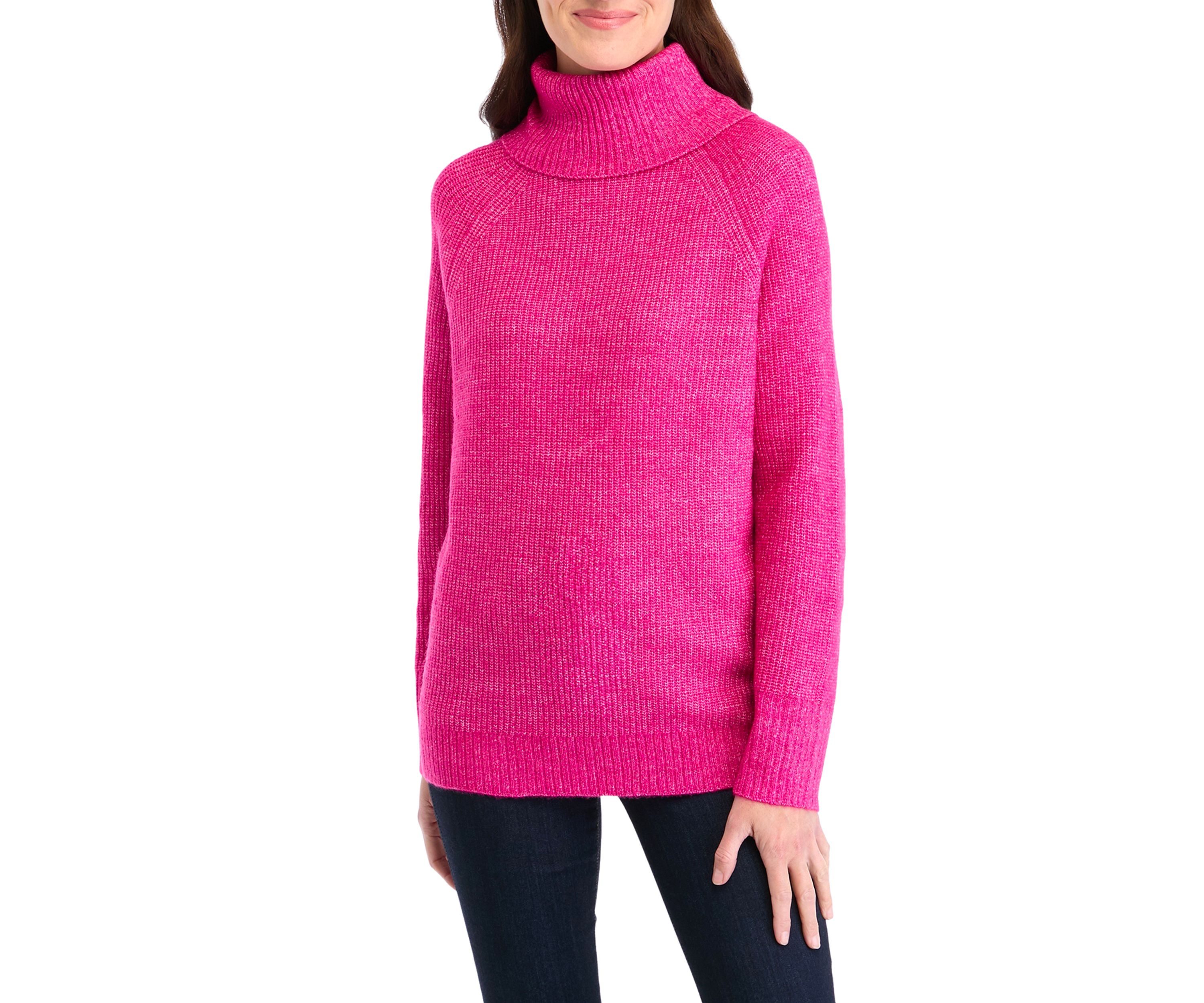 Womens Turtleneck Shaker Sweater