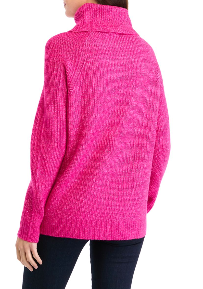 Womens Turtleneck Shaker Sweater