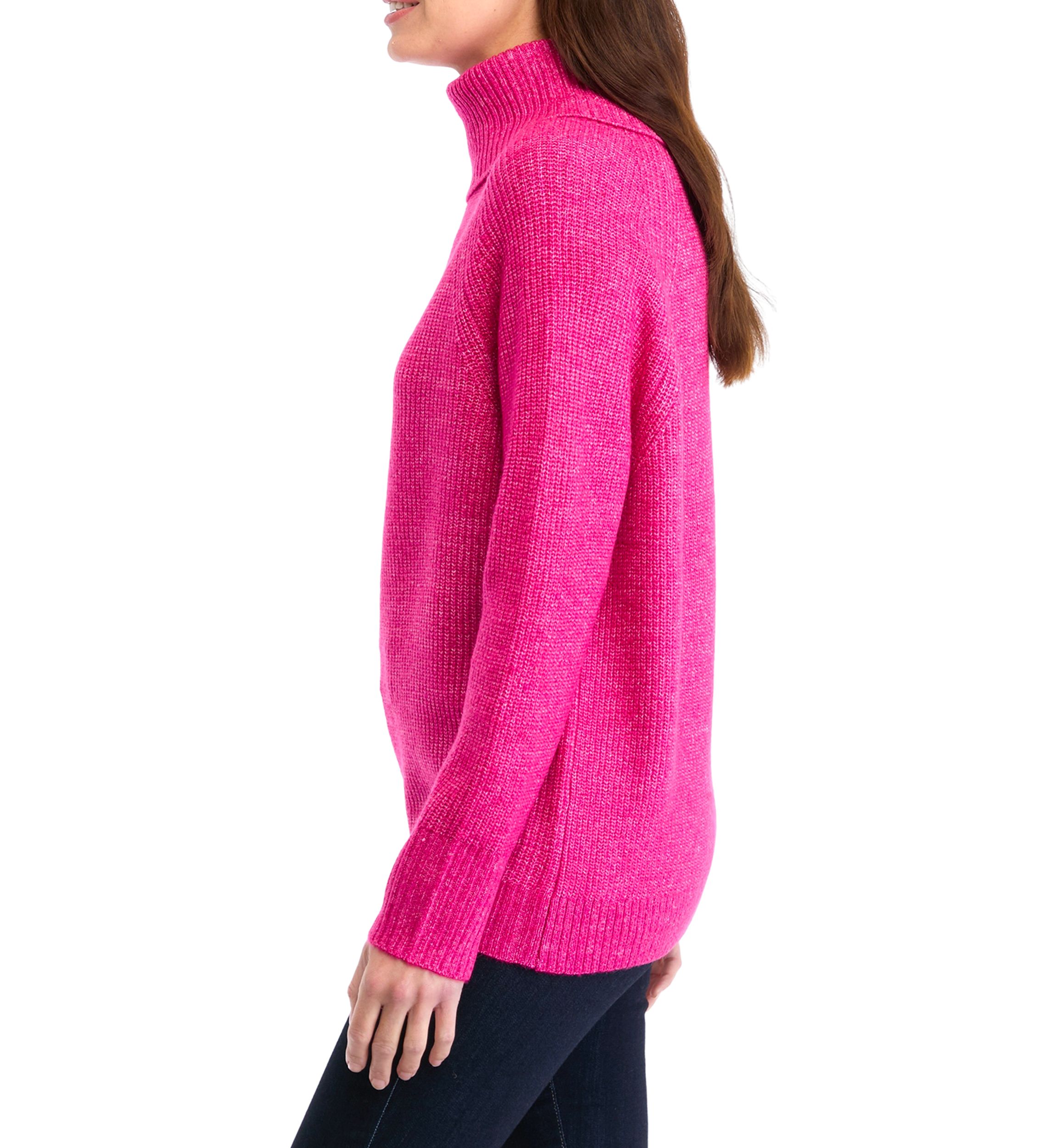Womens Turtleneck Shaker Sweater