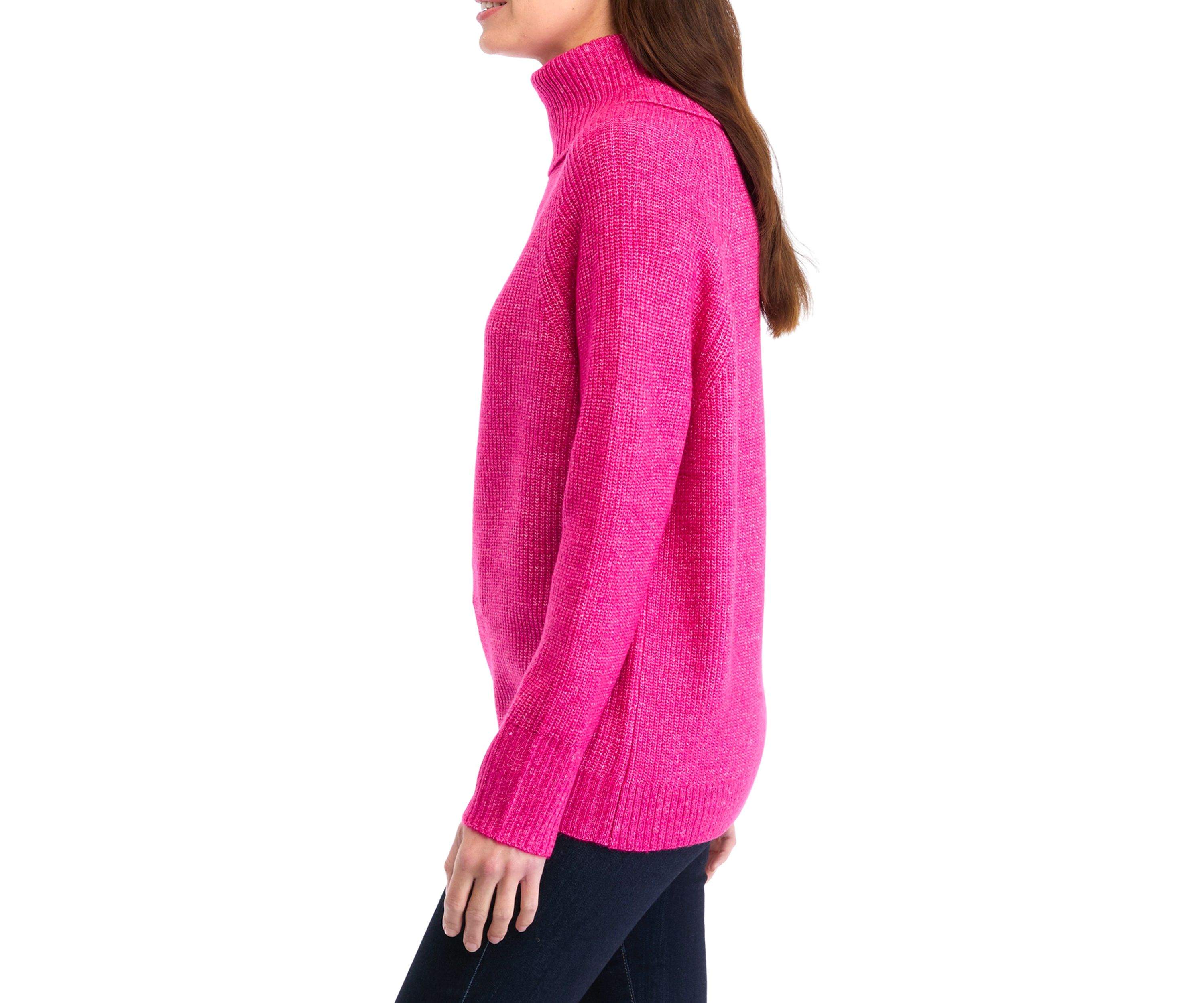 Womens Turtleneck Shaker Sweater