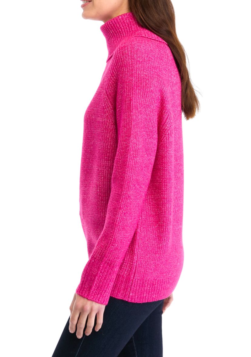 Womens Turtleneck Shaker Sweater