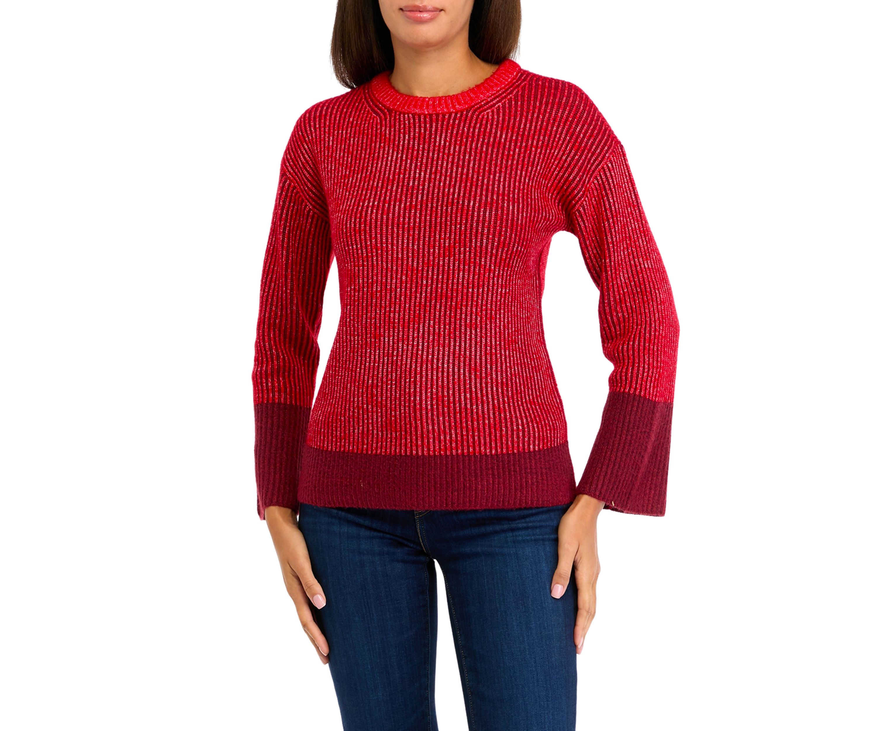 Womens Plaited Knit Sweater