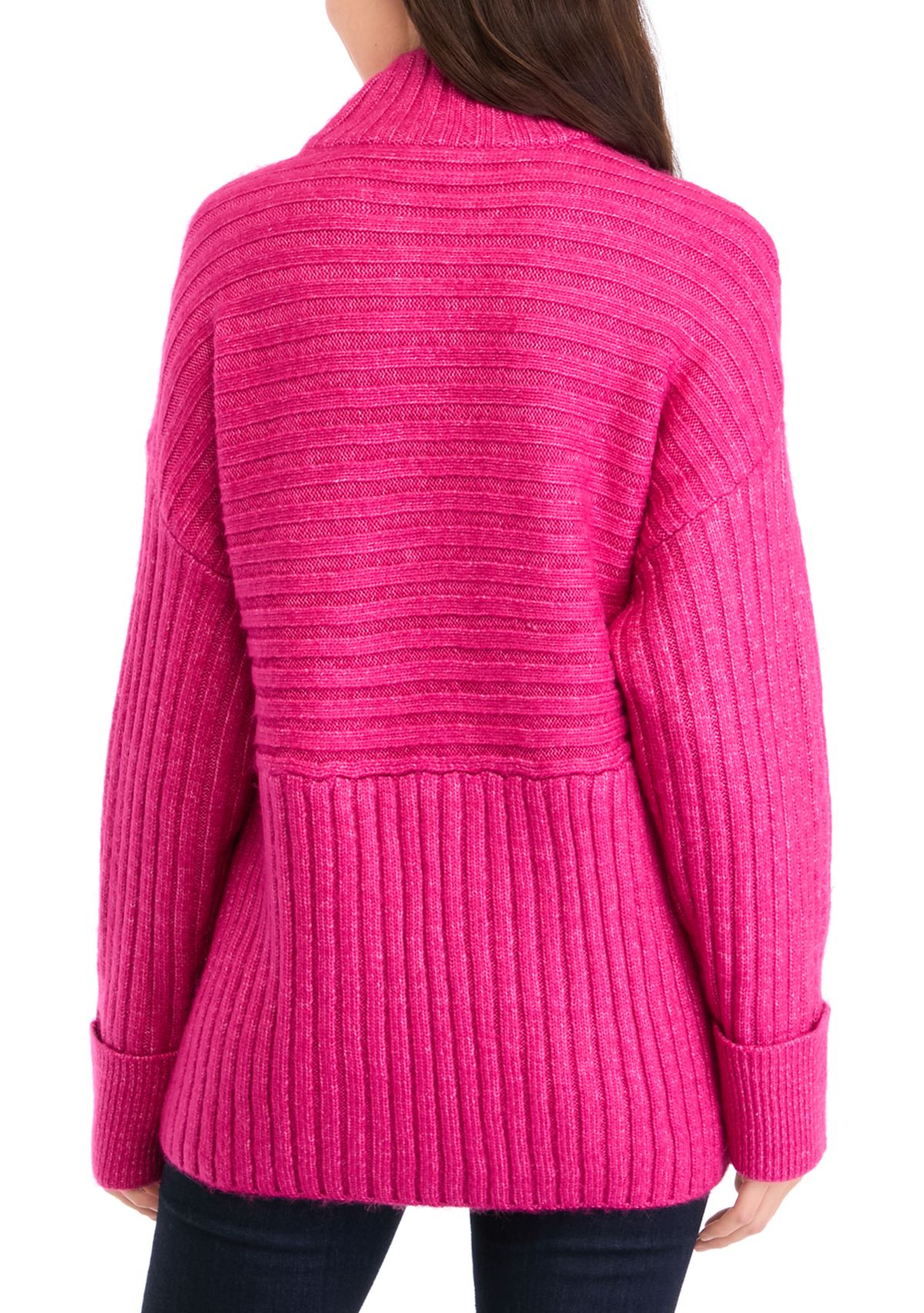 Womens Ribbed Mock Neck Sweater