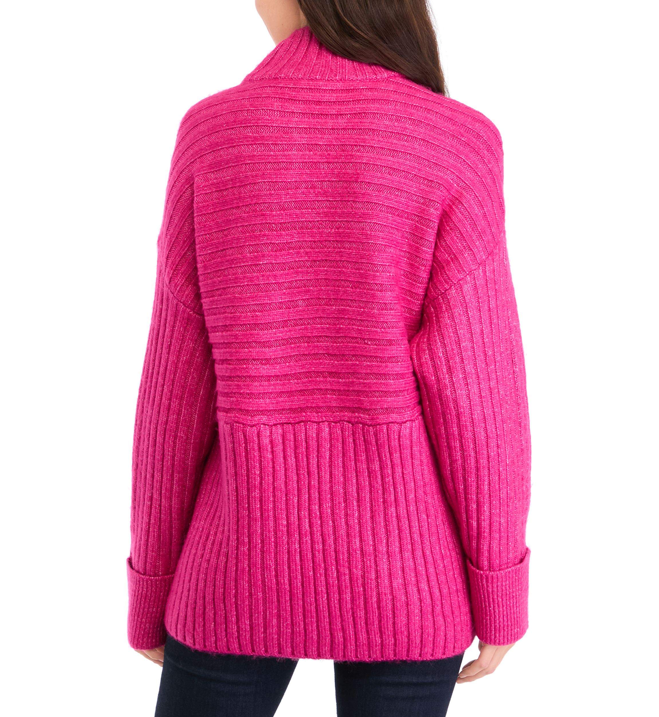 Womens Ribbed Mock Neck Sweater