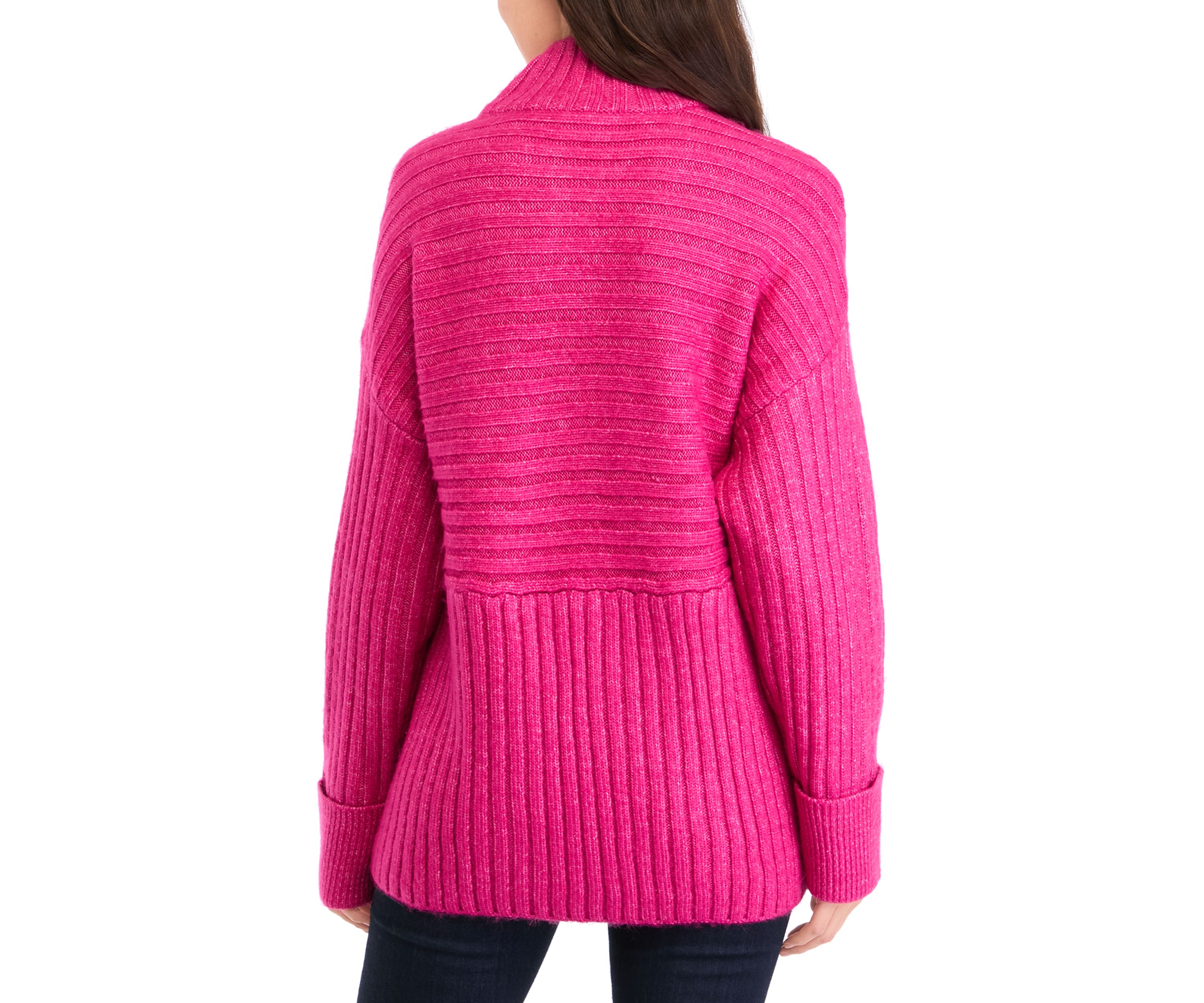 Womens Ribbed Mock Neck Sweater