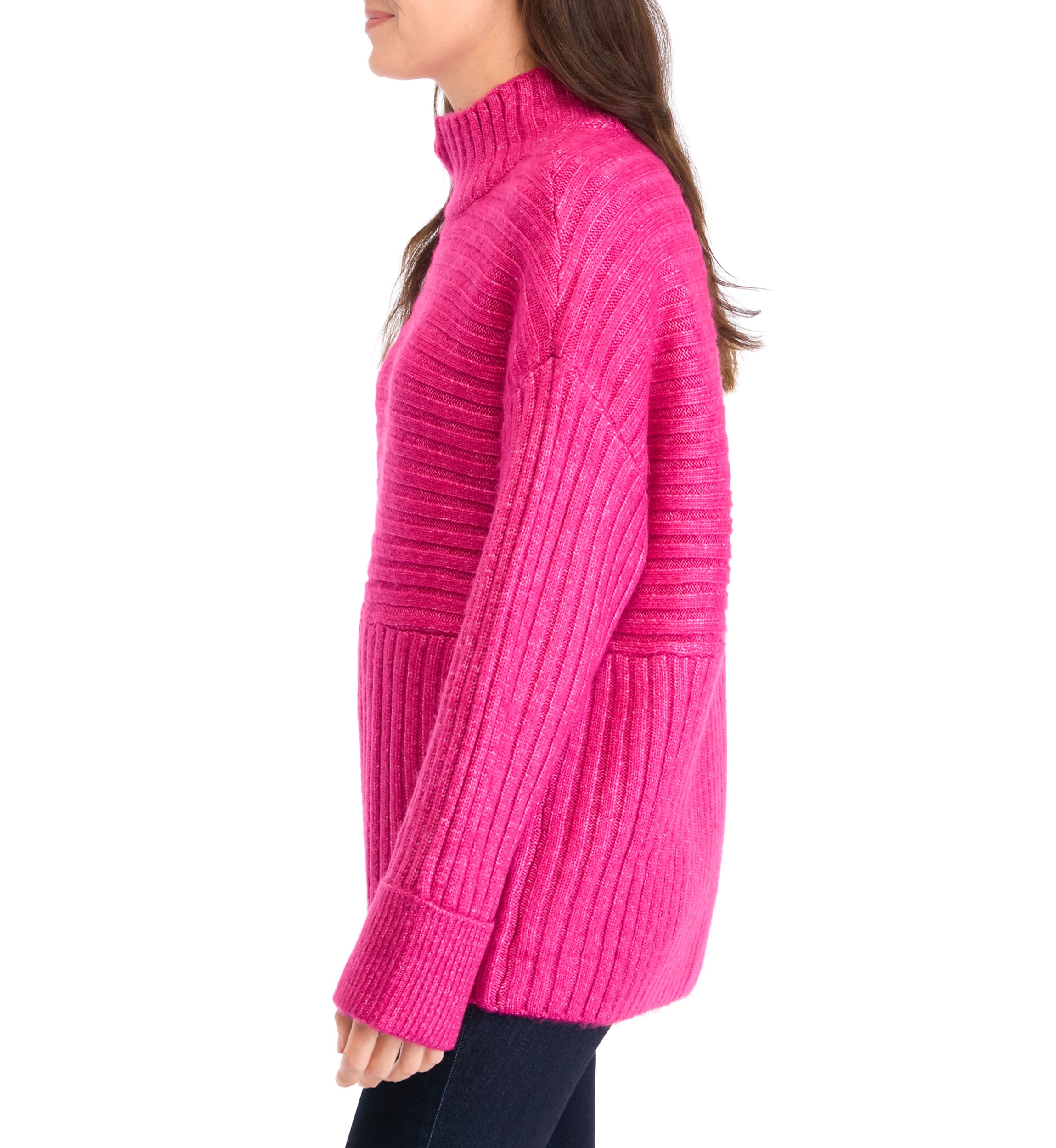 Womens Ribbed Mock Neck Sweater