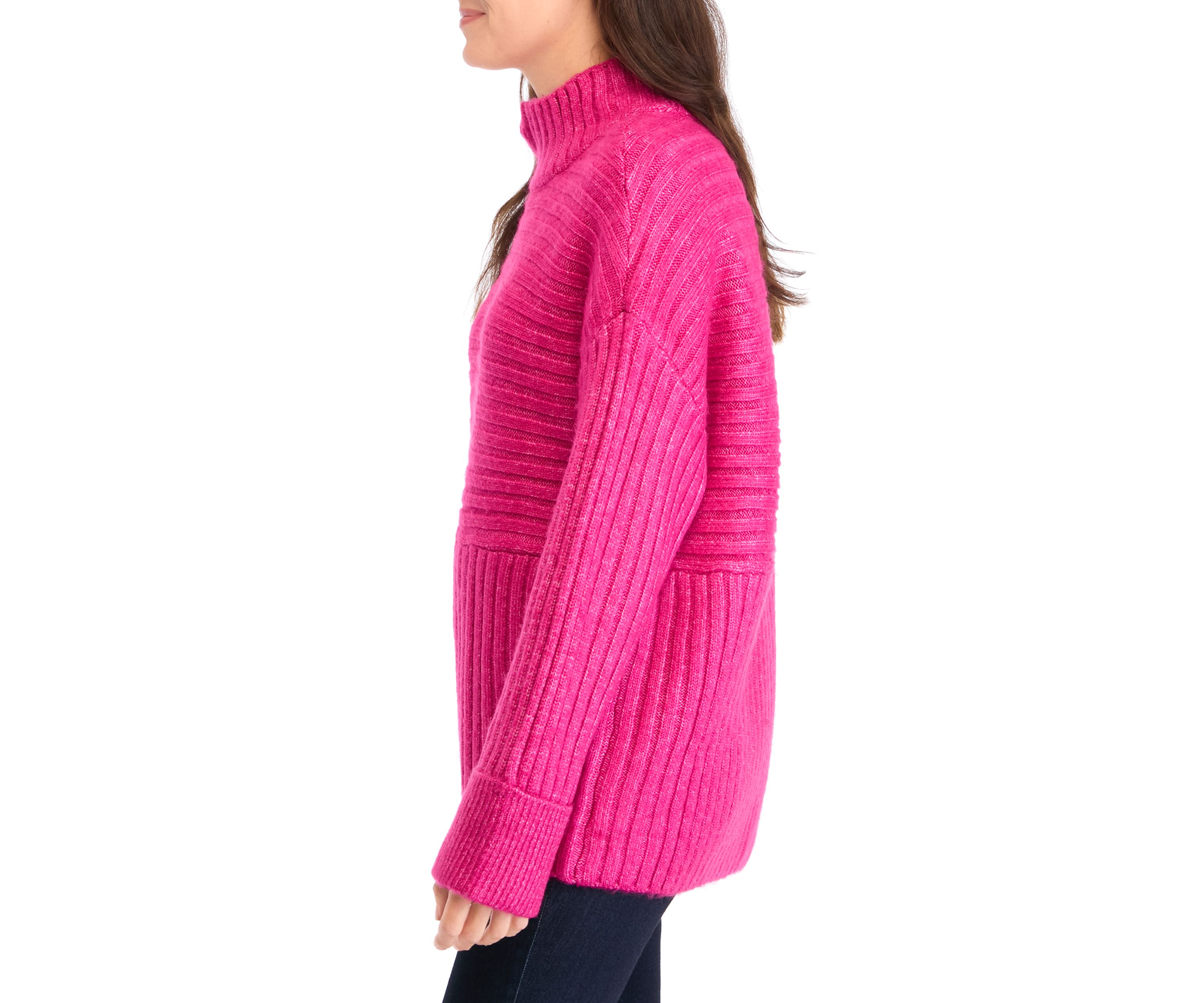 Womens Ribbed Mock Neck Sweater