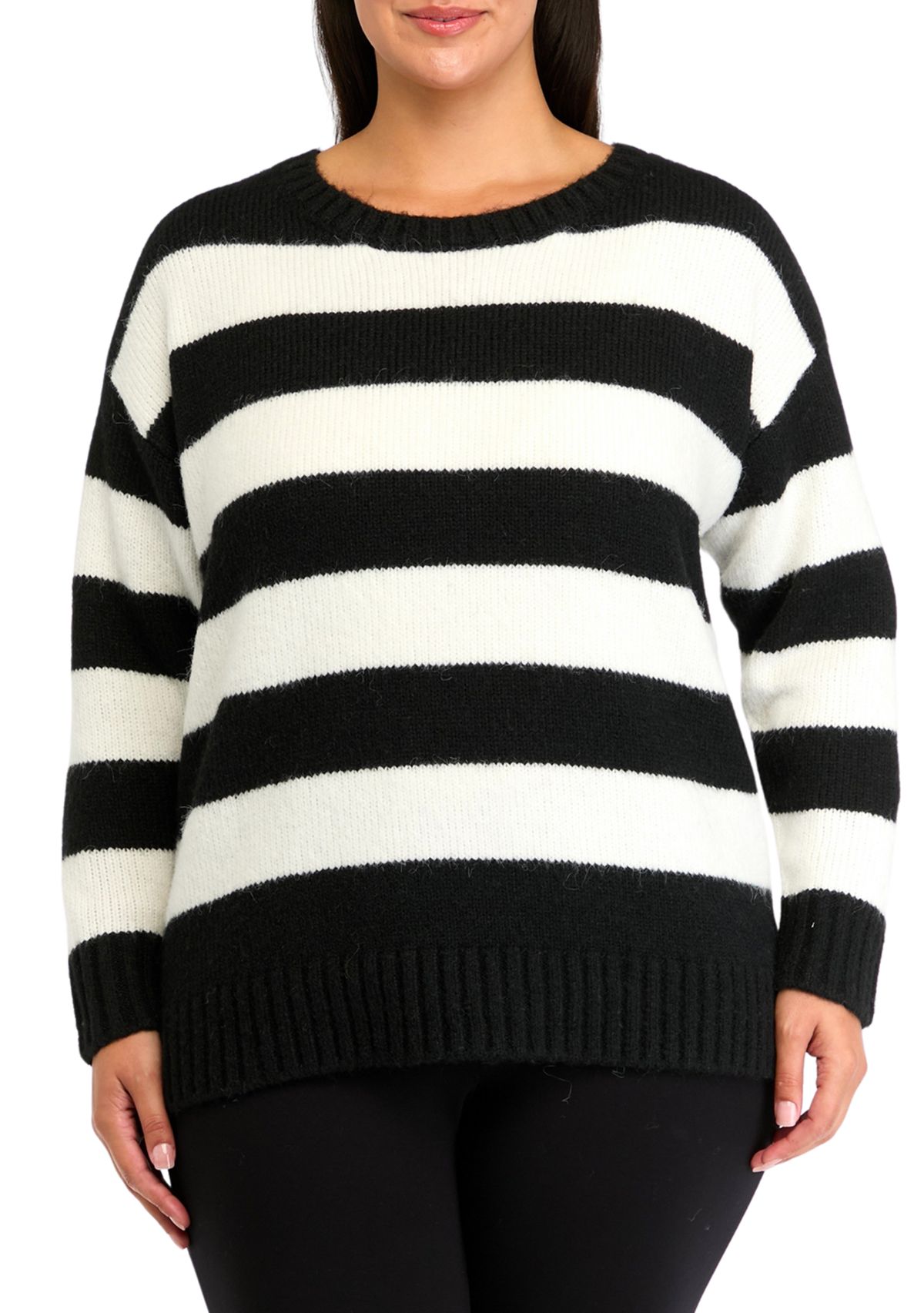 Plus Size Bold Striped Sweater