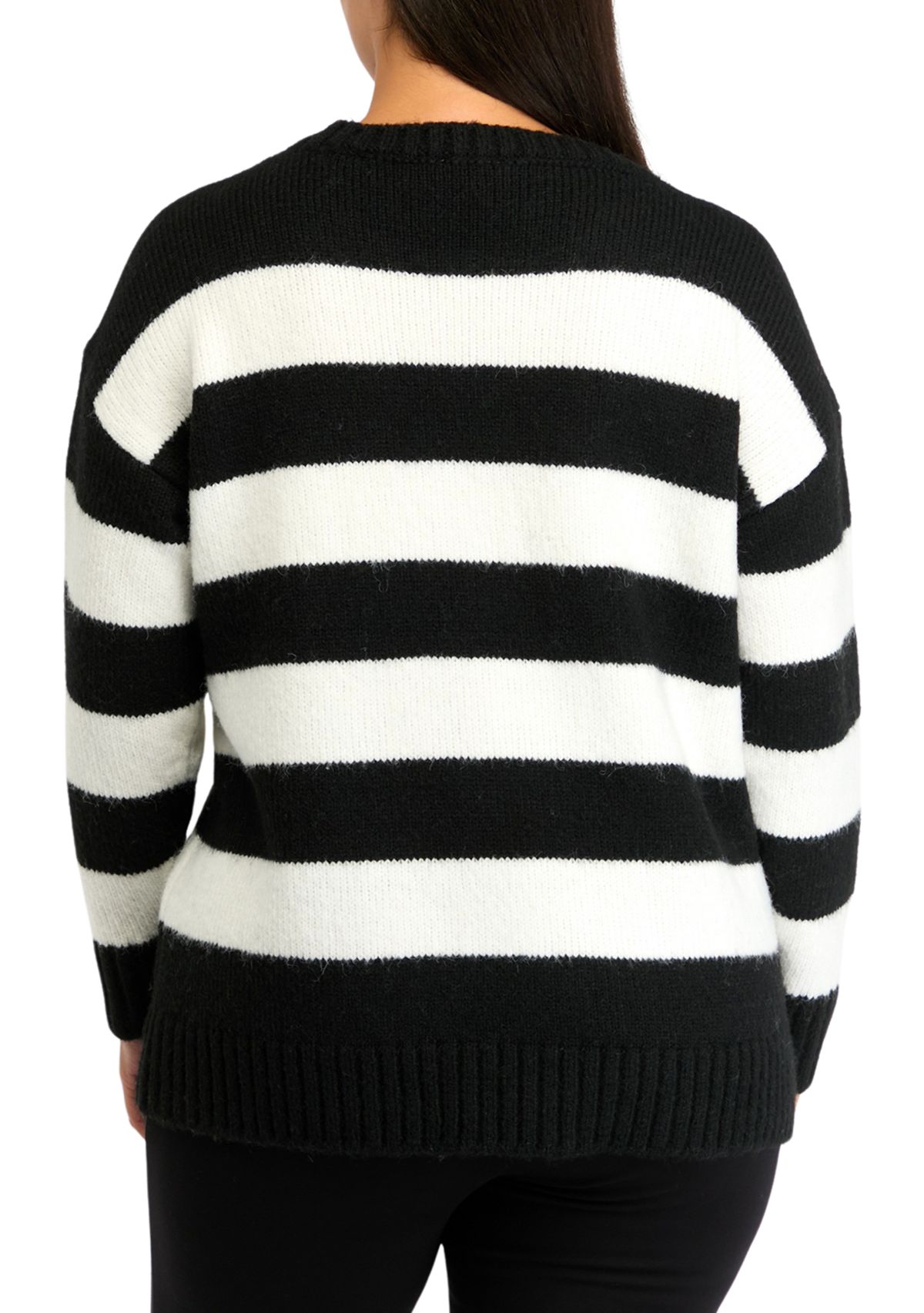 Plus Size Bold Striped Sweater