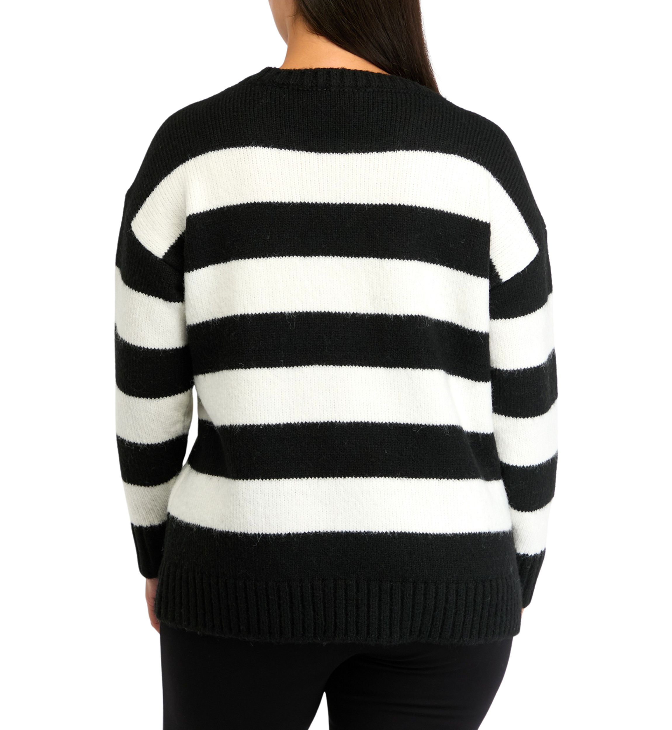 Plus Size Bold Striped Sweater