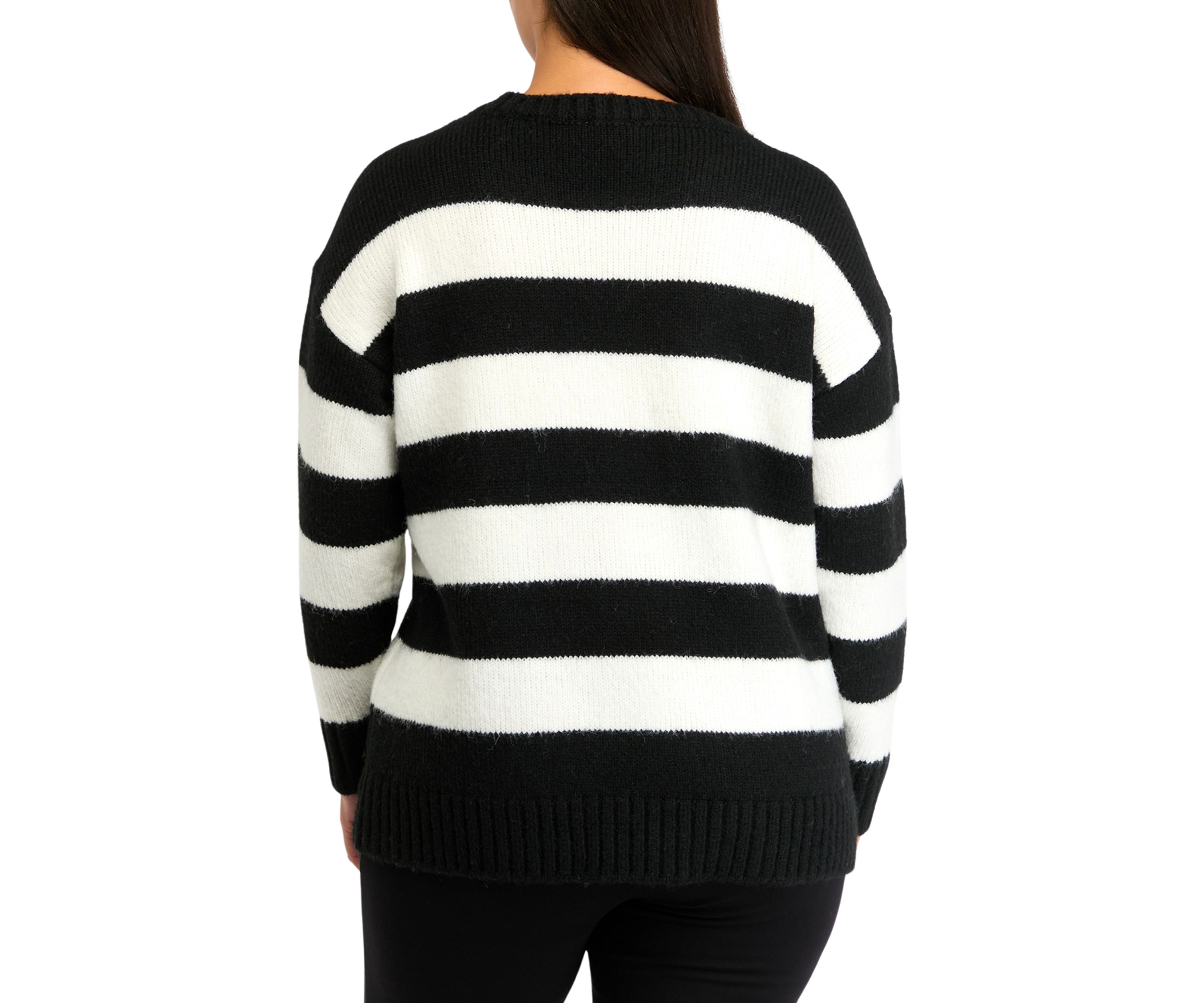 Plus Size Bold Striped Sweater